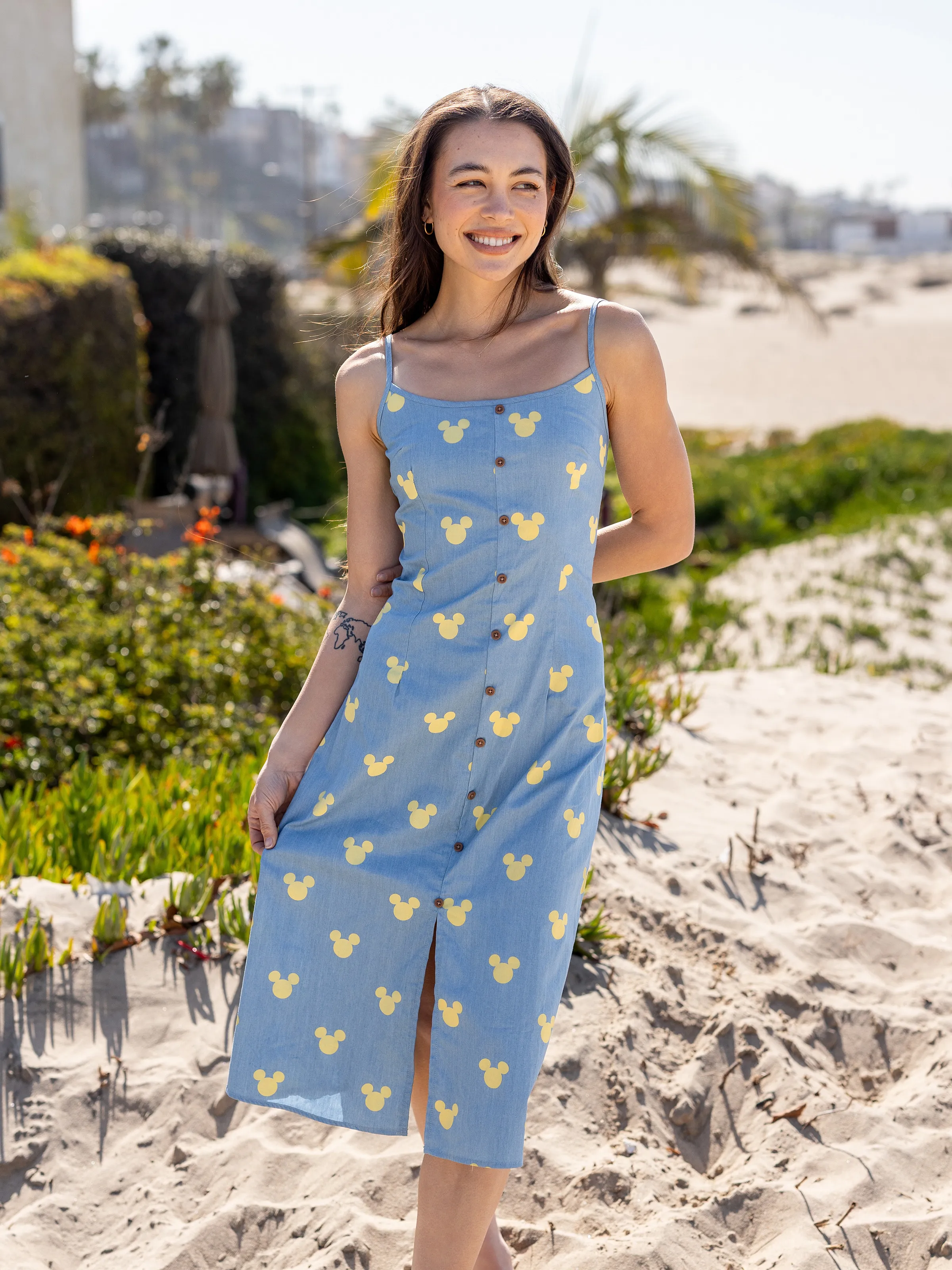 Disney Mickey and Friends Family matching Mickey Mouse Allover Print Denim Dresse/Jumpsuit/T-shirt Blue - Image 4