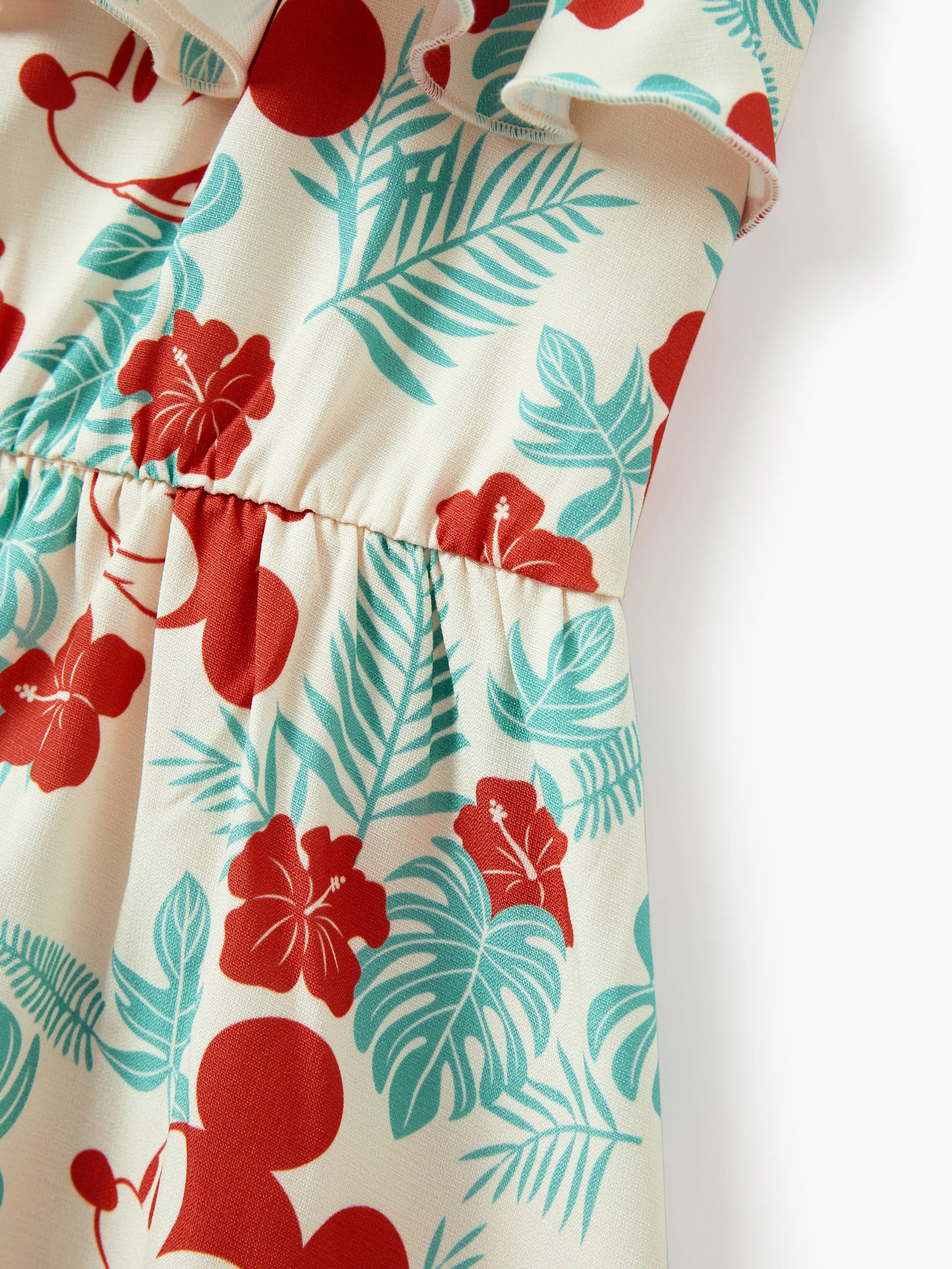 Disney Mickey and Friends Family Matching Naia™ Floral Allover Print Shirt/Sleeveless Hollow-out Dress/Romper Multi-color - Image 11