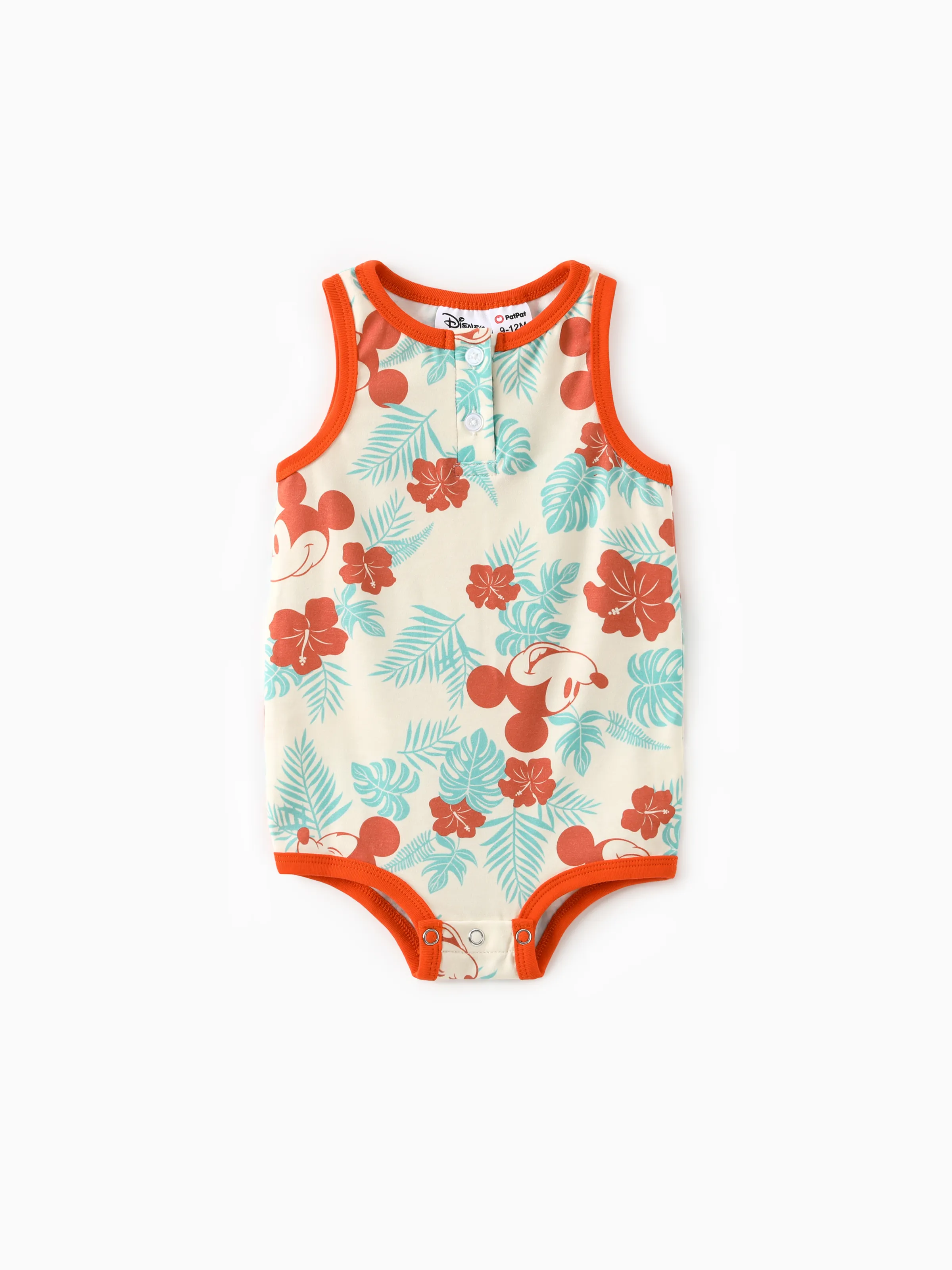Disney Mickey and Friends Family Matching Naia™ Floral Allover Print Shirt/Sleeveless Hollow-out Dress/Romper Multi-color - Image 12