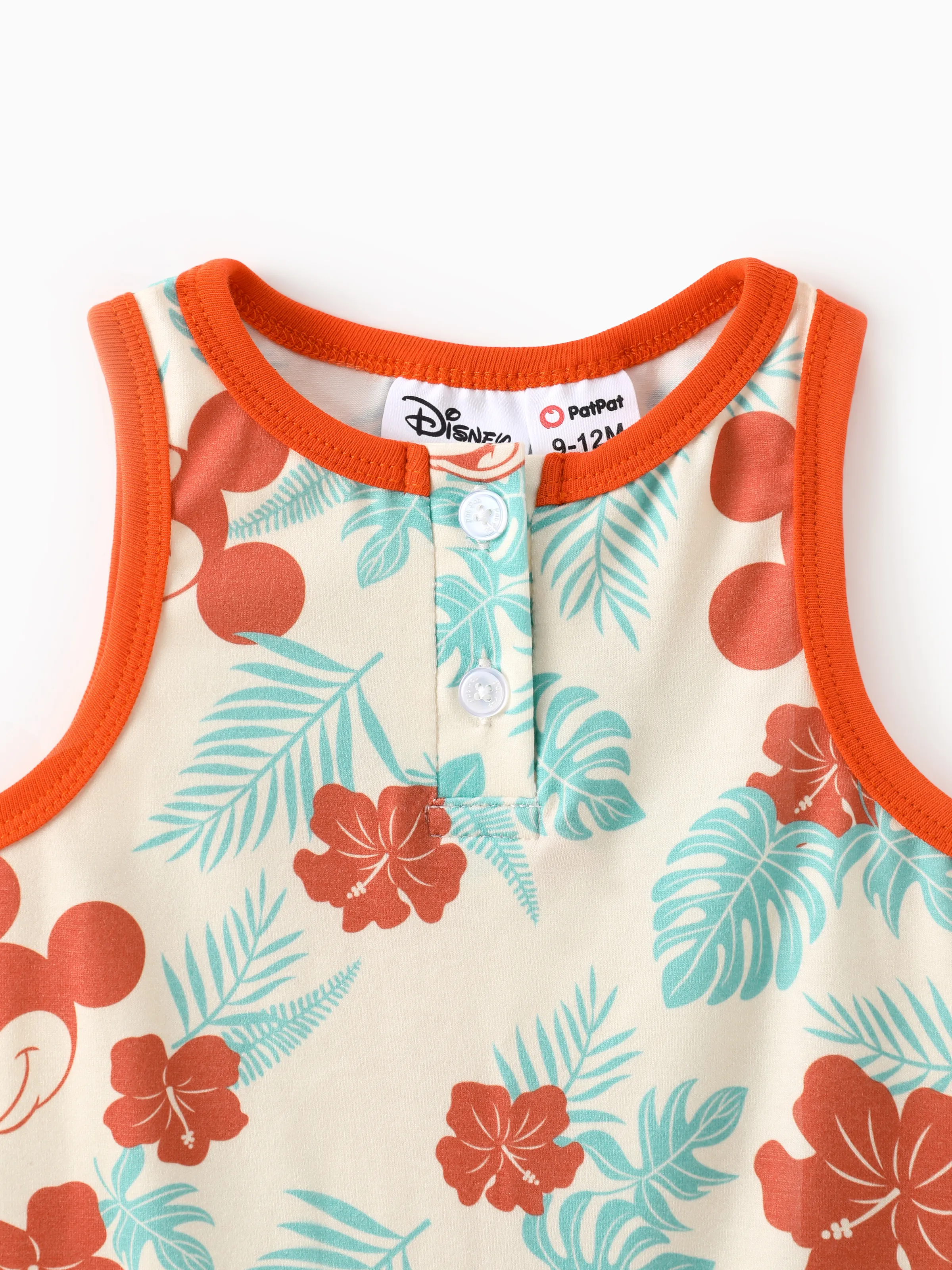 Disney Mickey and Friends Family Matching Naia™ Floral Allover Print Shirt/Sleeveless Hollow-out Dress/Romper Multi-color - Image 14