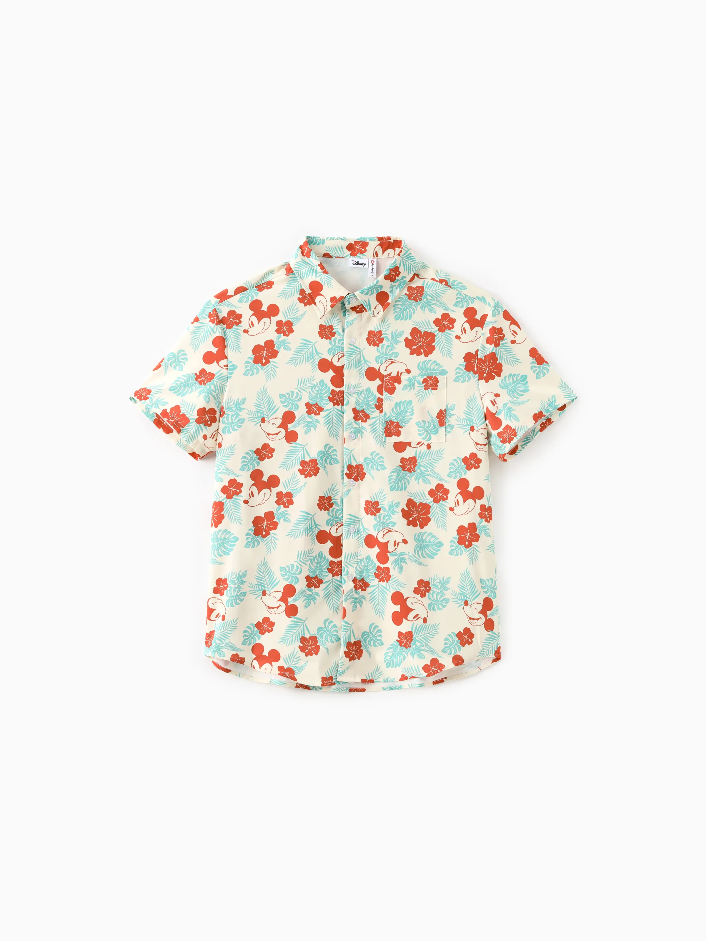 Disney Mickey and Friends Family Matching Naia™ Floral Allover Print Shirt/Sleeveless Hollow-out Dress/Romper Multi-color - Image 22