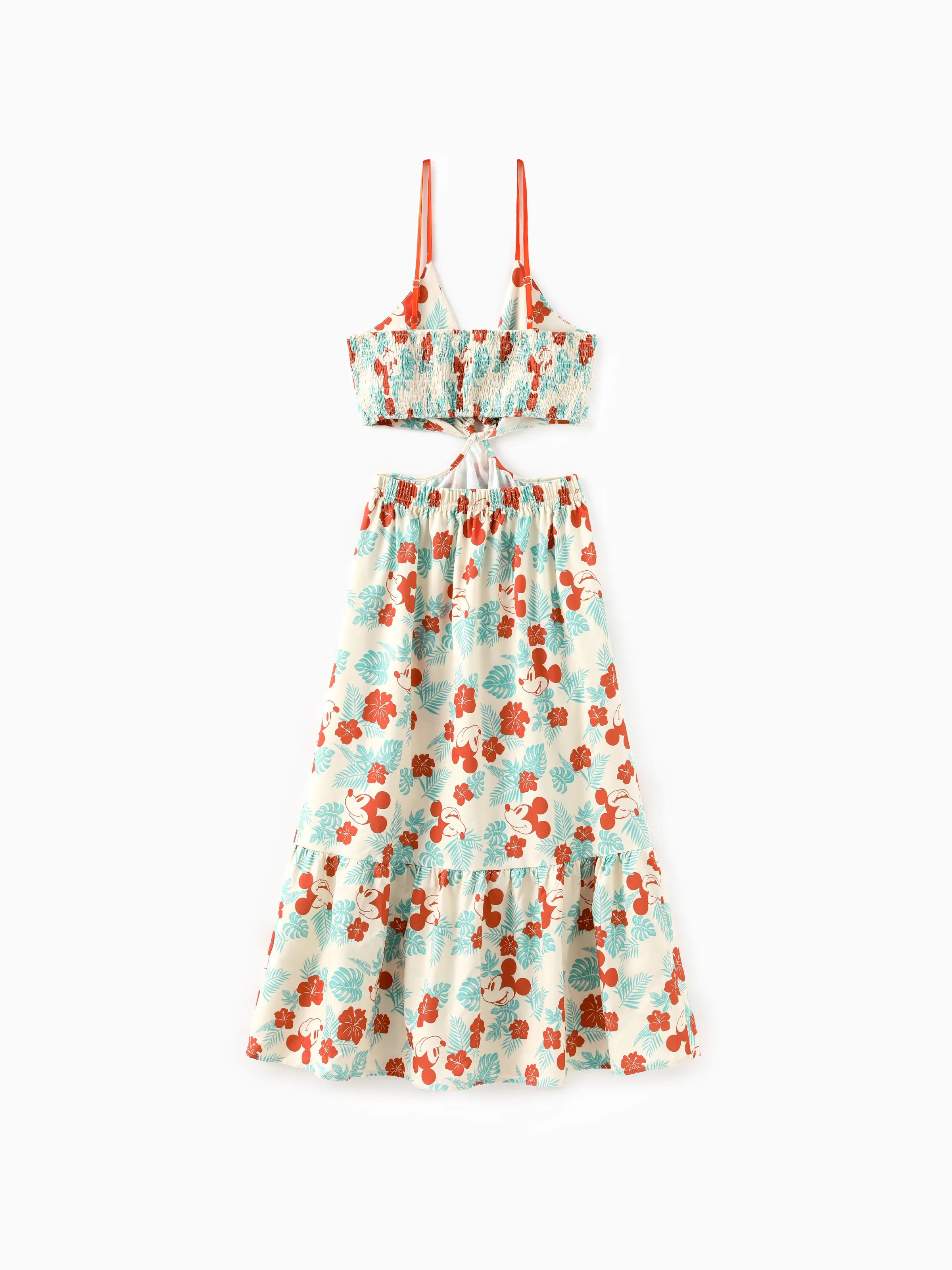 Disney Mickey and Friends Family Matching Naia™ Floral Allover Print Shirt/Sleeveless Hollow-out Dress/Romper Multi-color - Image 3