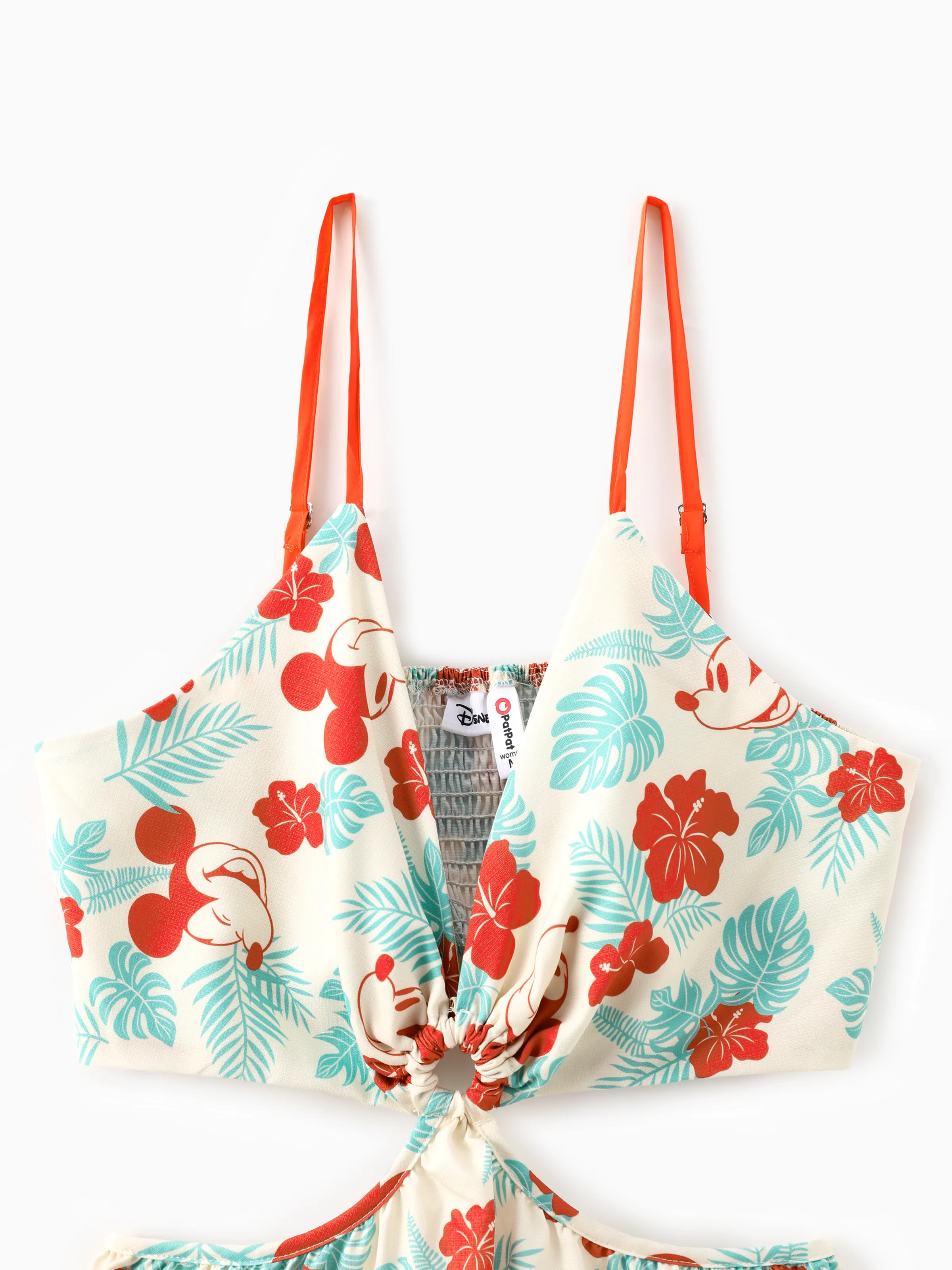 Disney Mickey and Friends Family Matching Naia™ Floral Allover Print Shirt/Sleeveless Hollow-out Dress/Romper Multi-color - Image 4