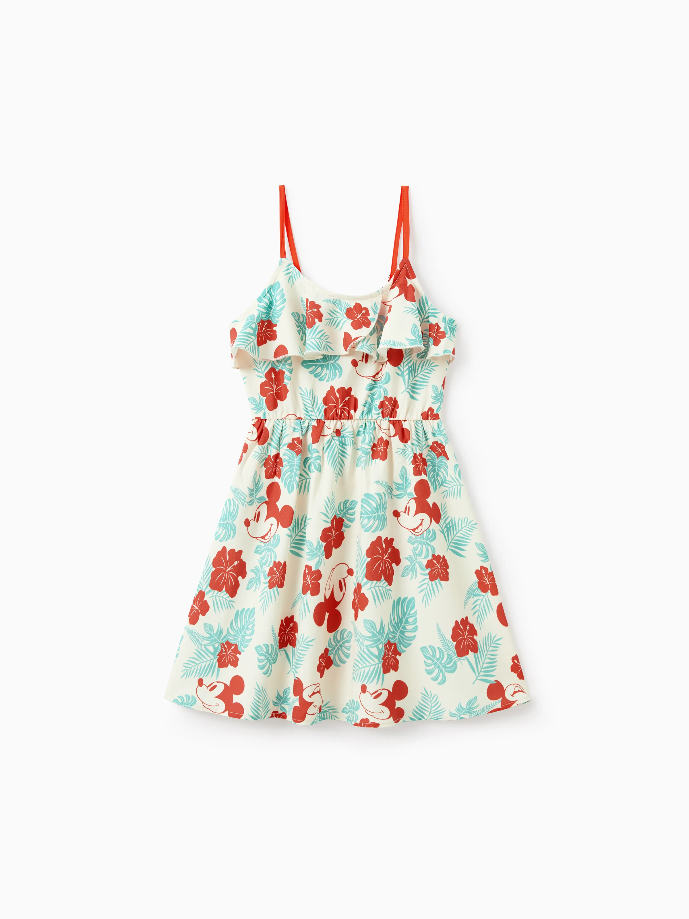 Disney Mickey and Friends Family Matching Naia™ Floral Allover Print Shirt/Sleeveless Hollow-out Dress/Romper Multi-color - Image 7