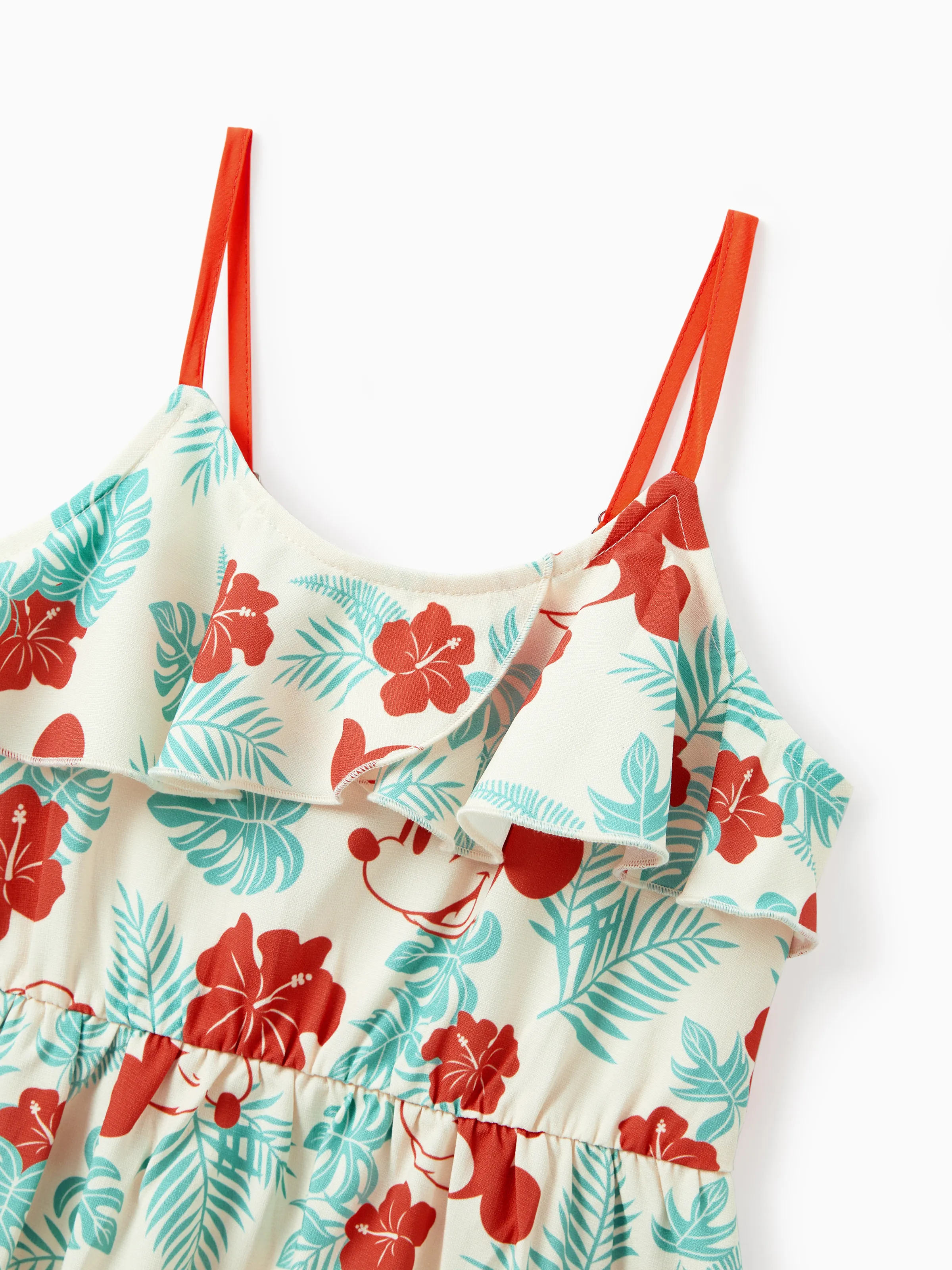 Disney Mickey and Friends Family Matching Naia™ Floral Allover Print Shirt/Sleeveless Hollow-out Dress/Romper Multi-color - Image 9