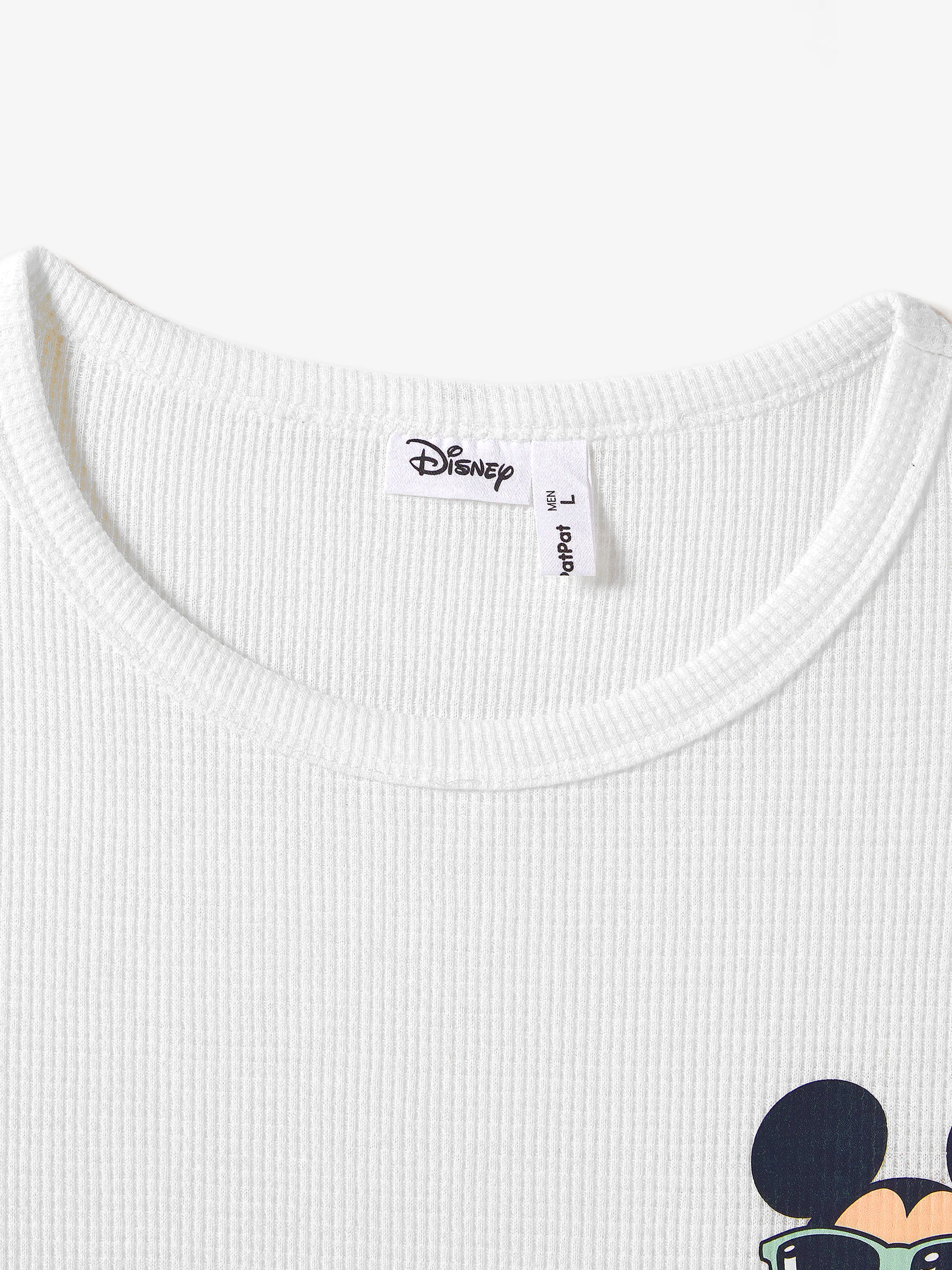 Disney Mickey and Friends Family Matching Tropical Botanical Print Waffle Fabric T-shirt/Dress greenwhite - Image 17