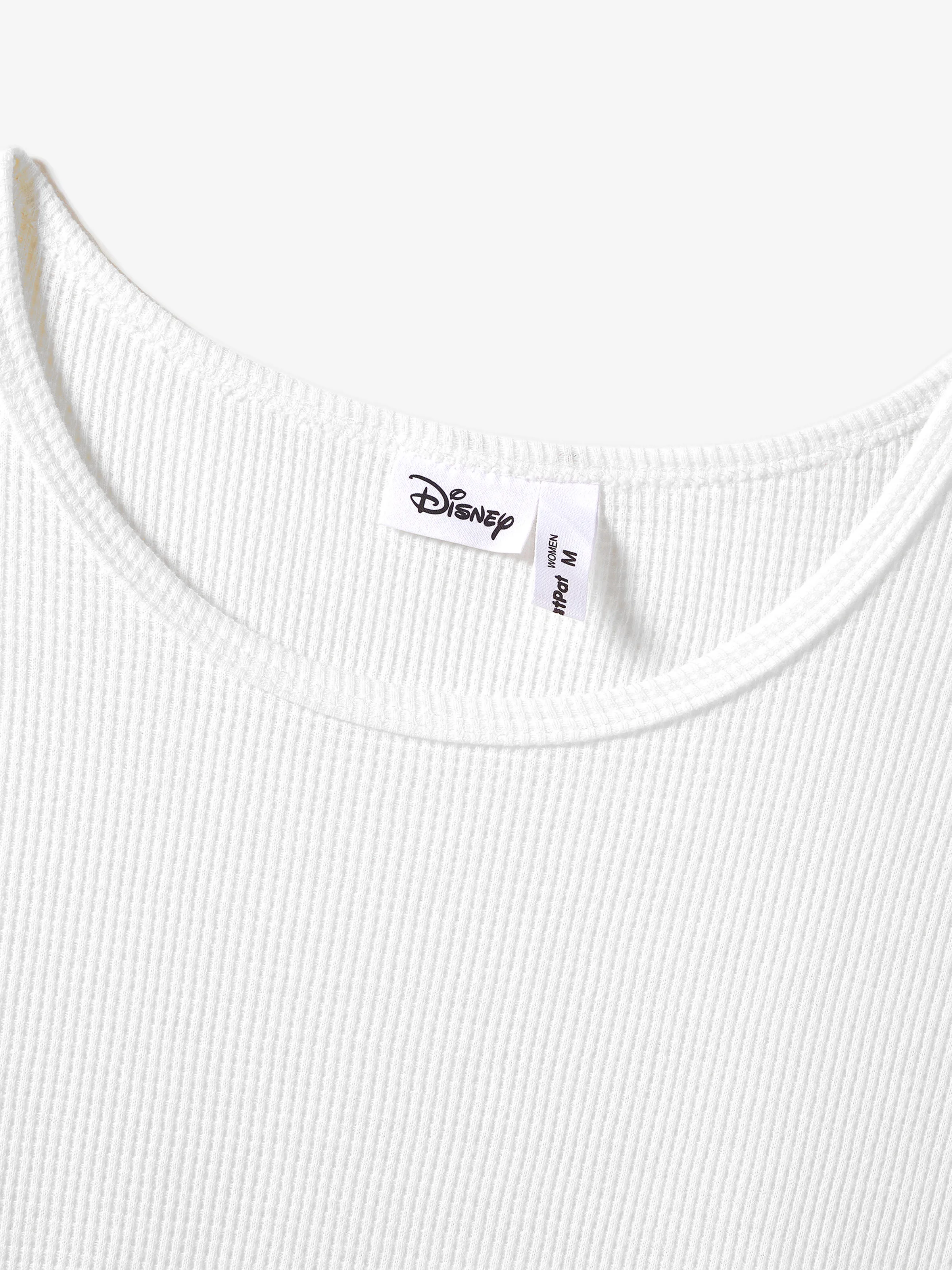 Disney Mickey and Friends Family Matching Tropical Botanical Print Waffle Fabric T-shirt/Dress greenwhite - Image 4