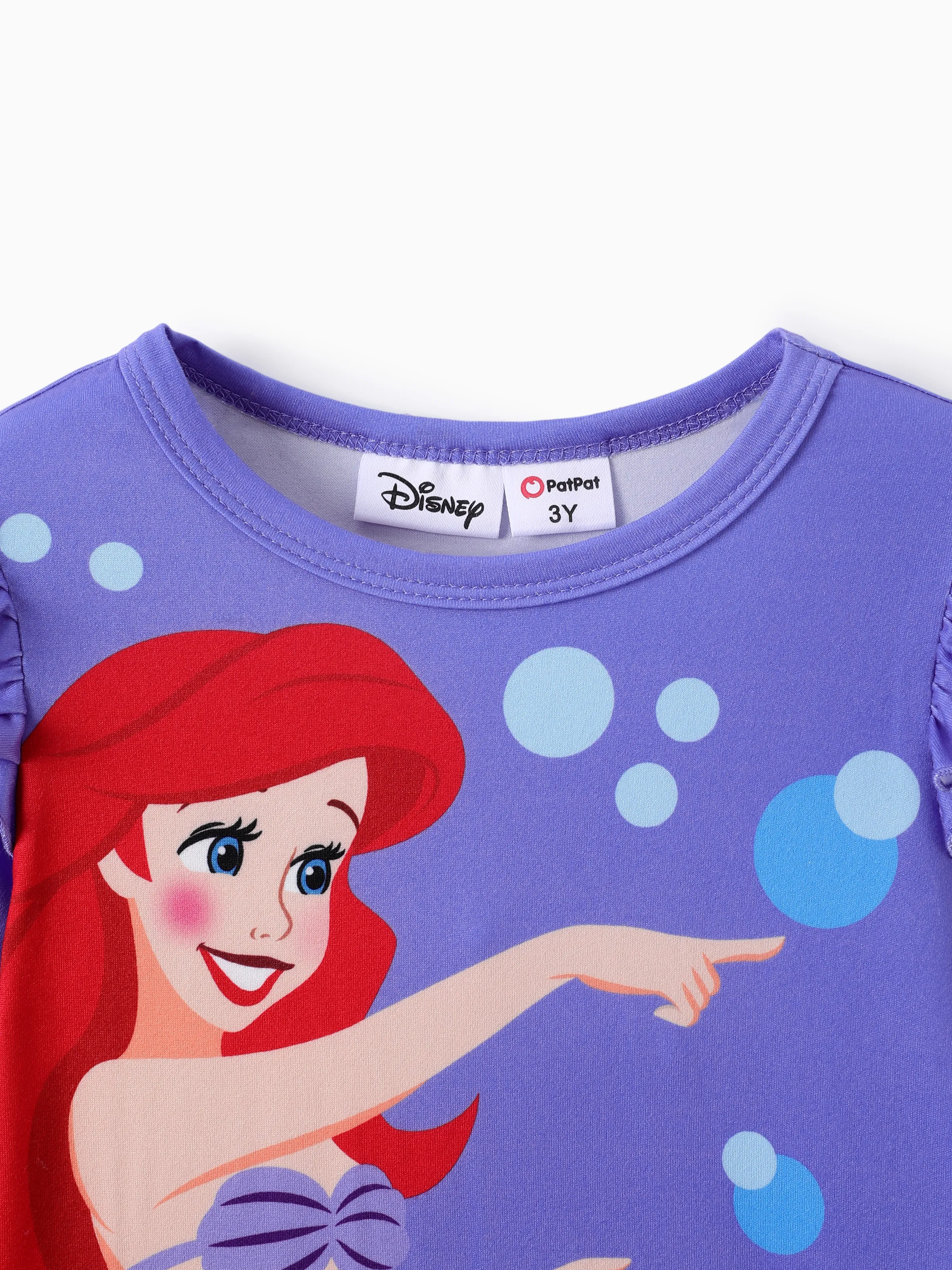 Disney Princess Baby Girl 2pcs Ariel Print Top and Leggings Set Purple - Image 3