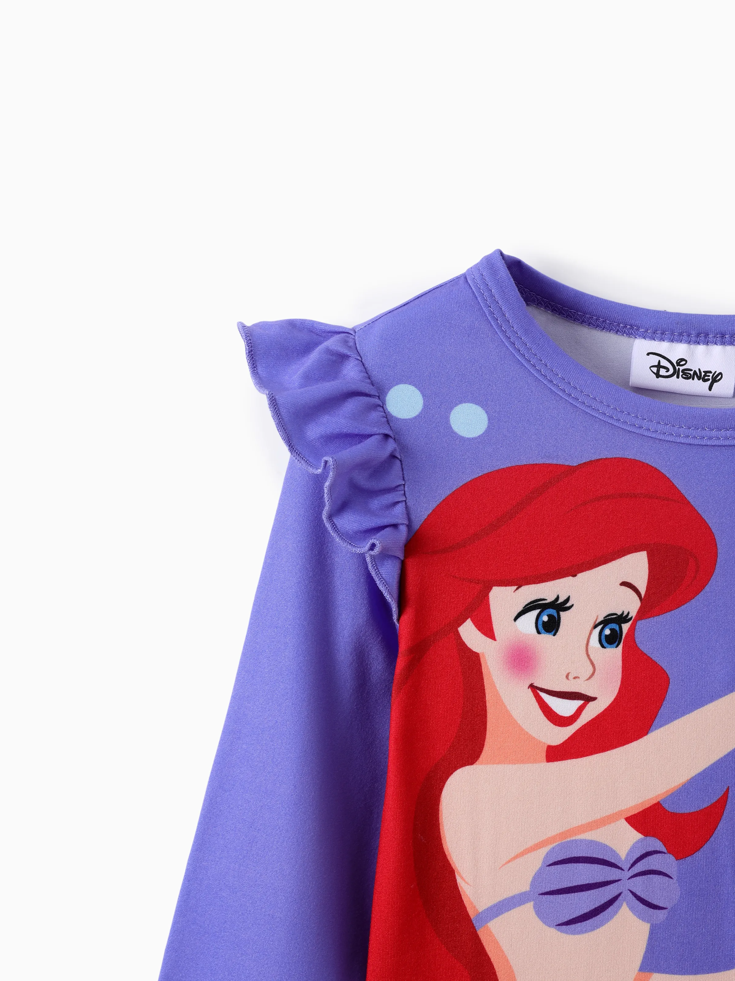 Disney Princess Baby Girl 2pcs Ariel Print Top and Leggings Set Purple - Image 4