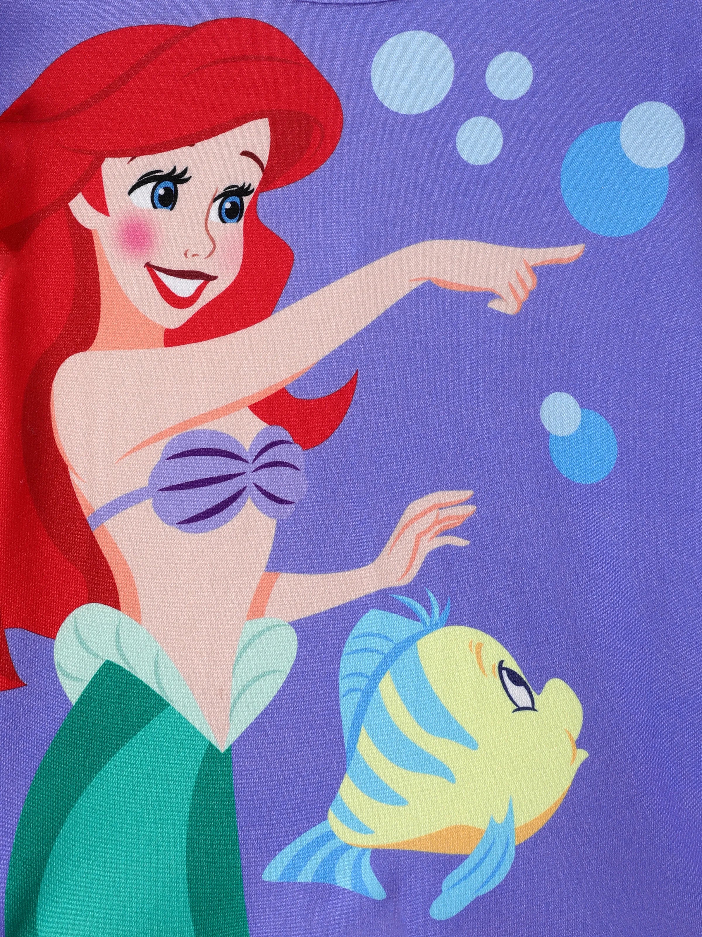 Disney Princess Baby Girl 2pcs Ariel Print Top and Leggings Set Purple - Image 6