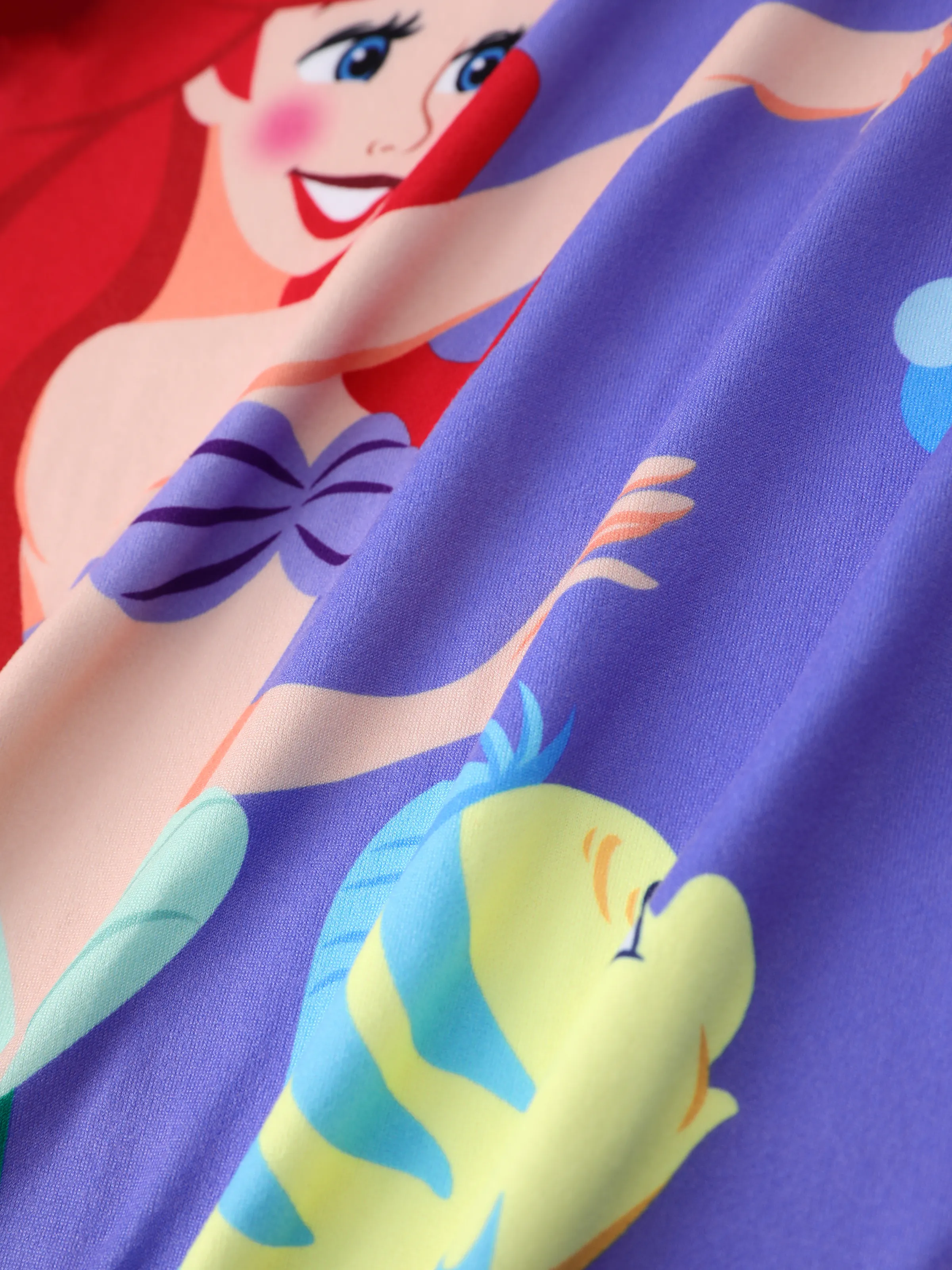 Disney Princess Baby Girl 2pcs Ariel Print Top and Leggings Set Purple - Image 7