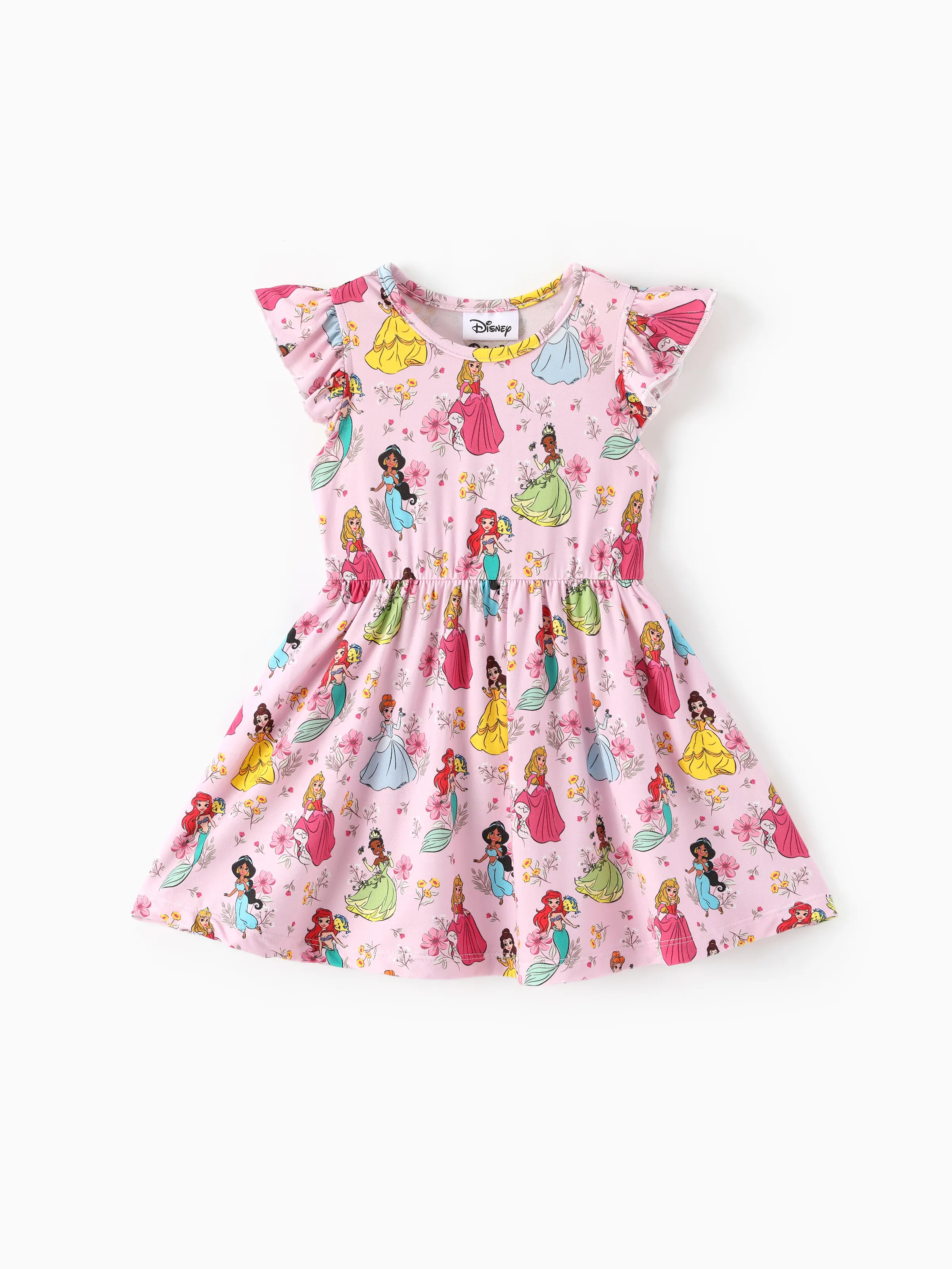 Disney Princess Baby Girl Bamboo 2-Pack Dress and Romper Set Hot Pink - Image 3