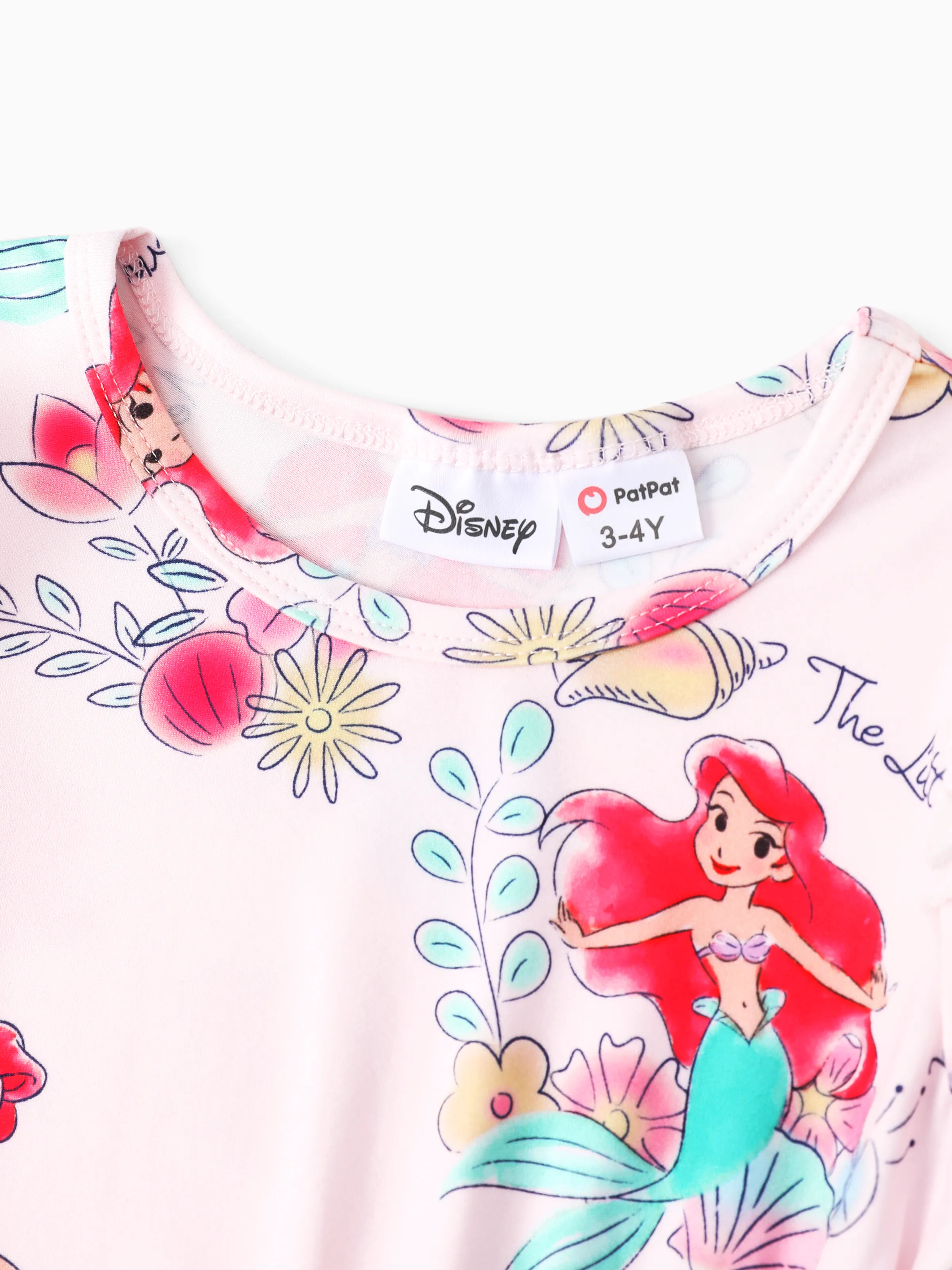 Disney Princess Baby Girl Ariel Print Ruffled Dress Pink - Image 3
