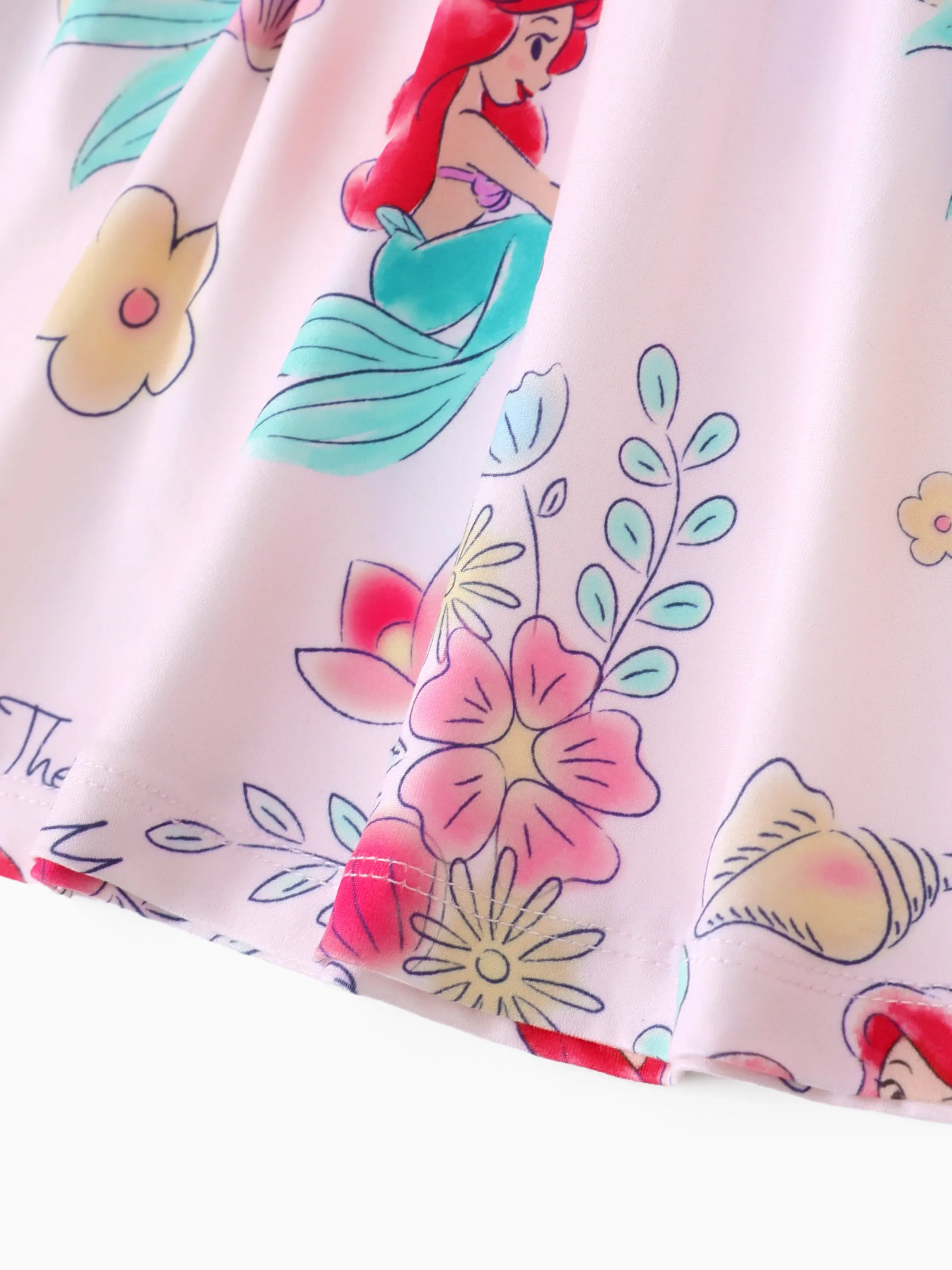 Disney Princess Baby Girl Ariel Print Ruffled Dress Pink - Image 5