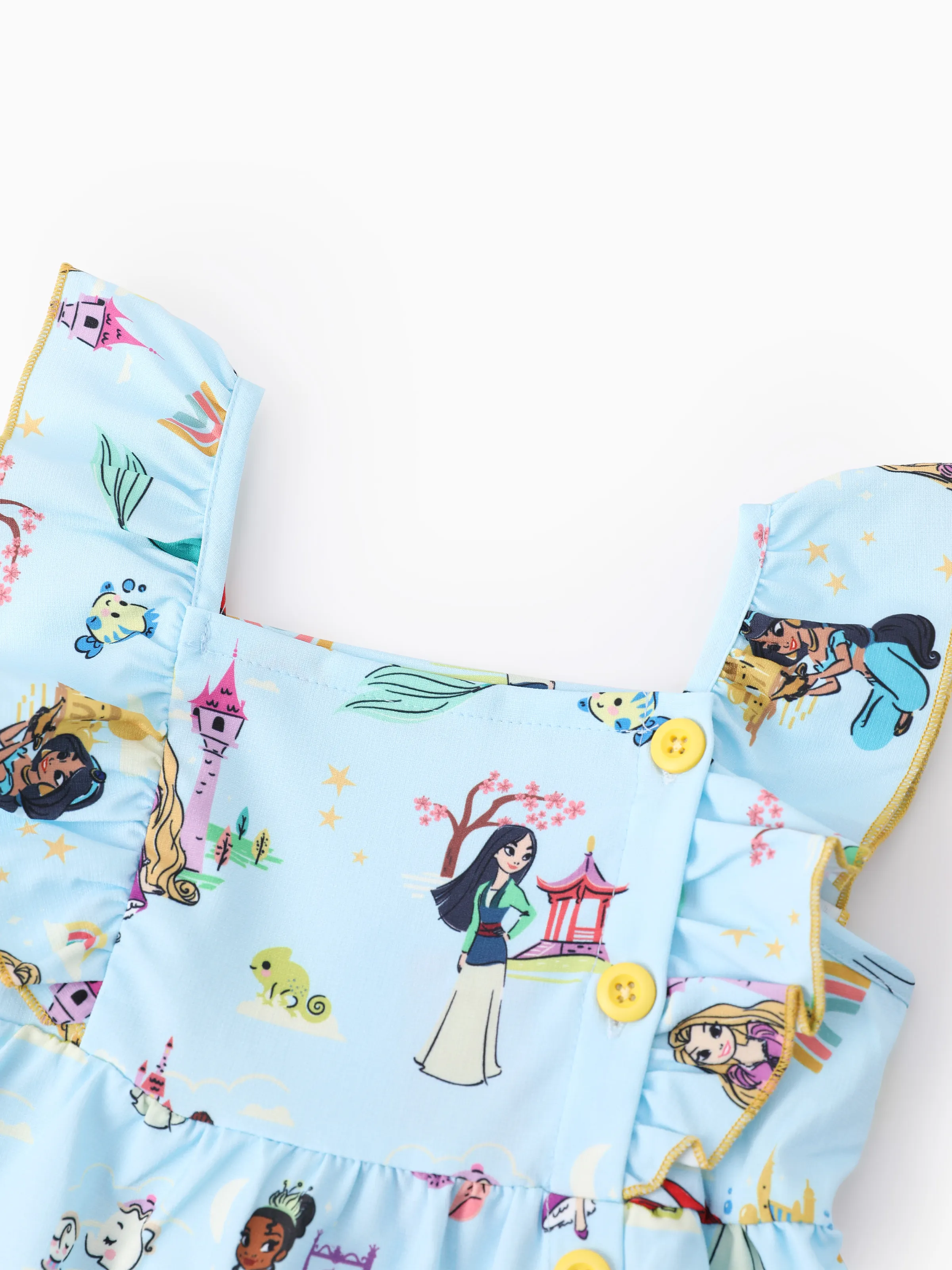 Disney Princess Toddler Girl Ruffled Dress Blue - Image 3