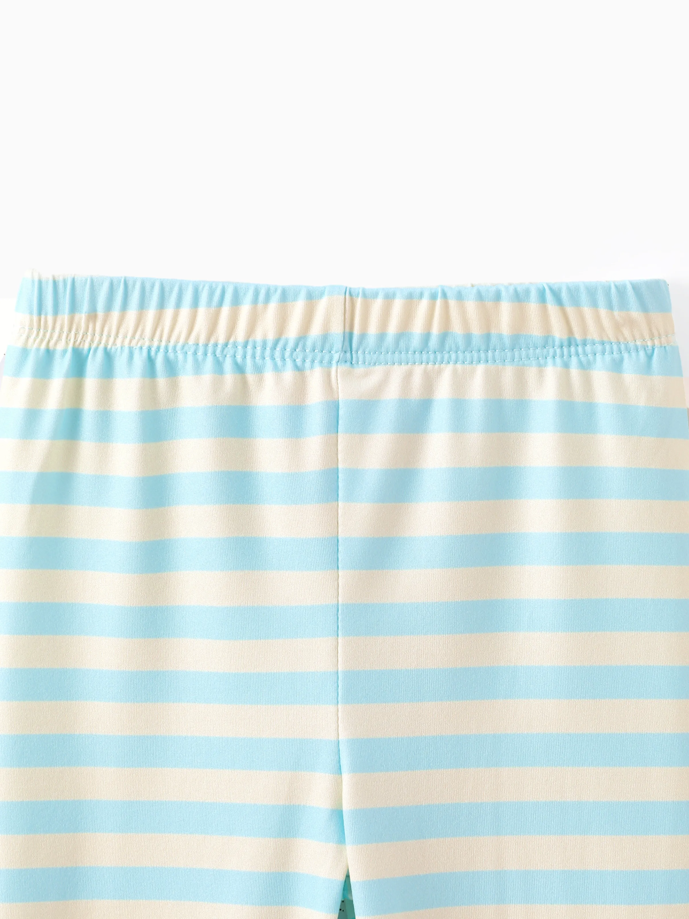 Disney Princess Toddler Girl 2pcs Ariel Print Peplum Tee and Stripe Pants Set Mintblue - Image 10