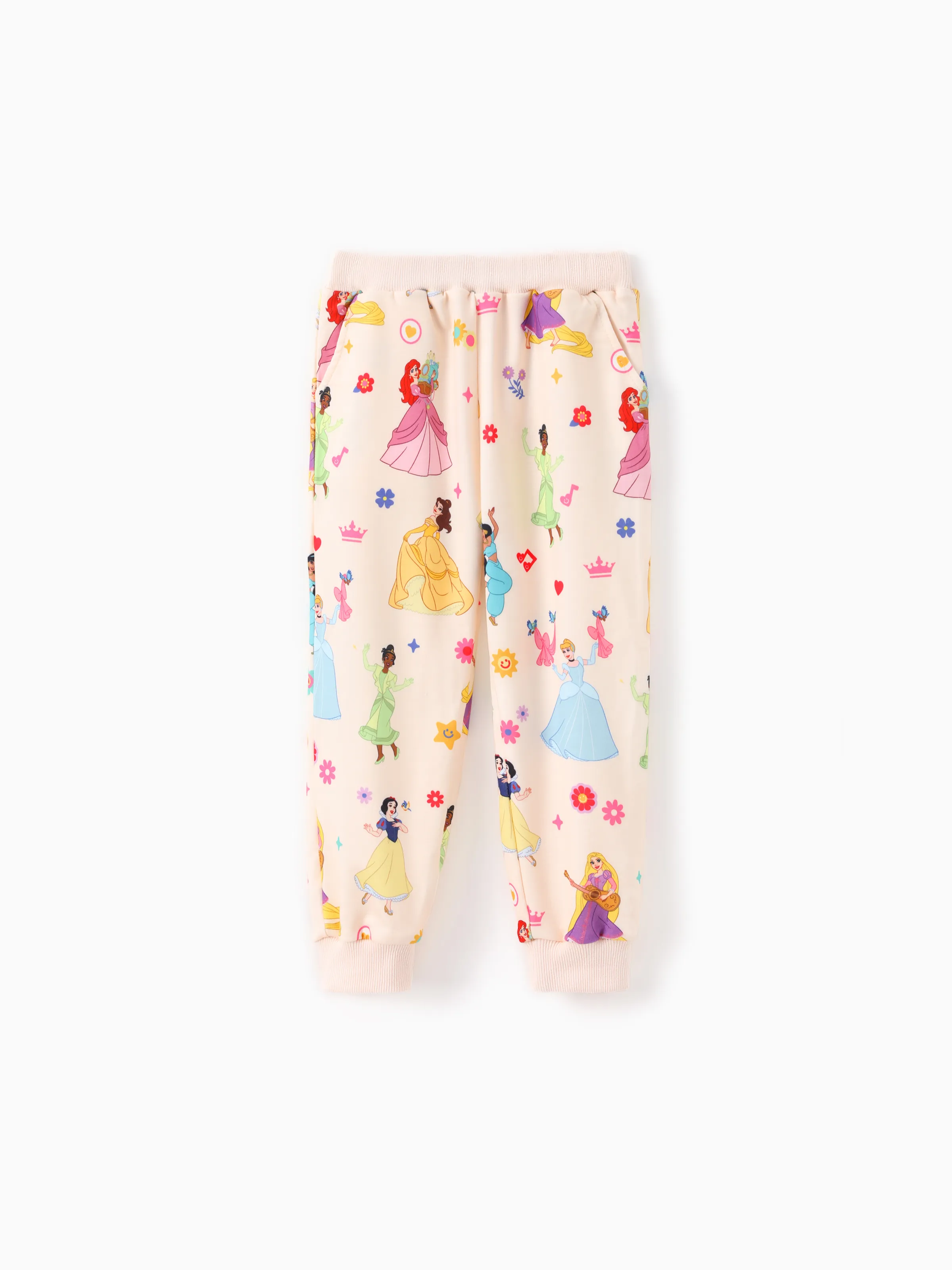 Disney Princess Toddler Girl 2pcs Ruffled Sweatshirt And Pants Set OffWhite - Image 3