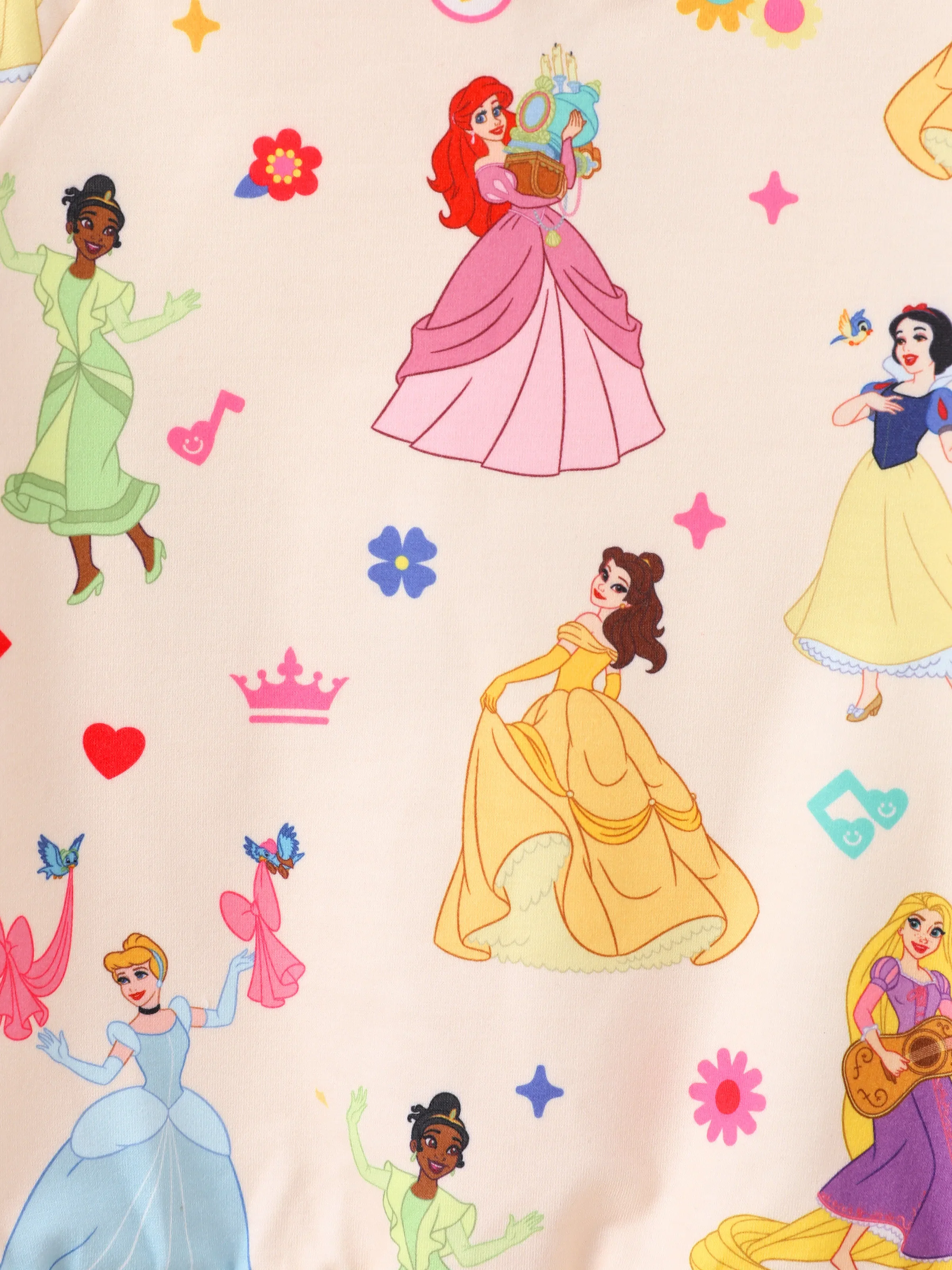 Disney Princess Toddler Girl 2pcs Ruffled Sweatshirt And Pants Set OffWhite - Image 4