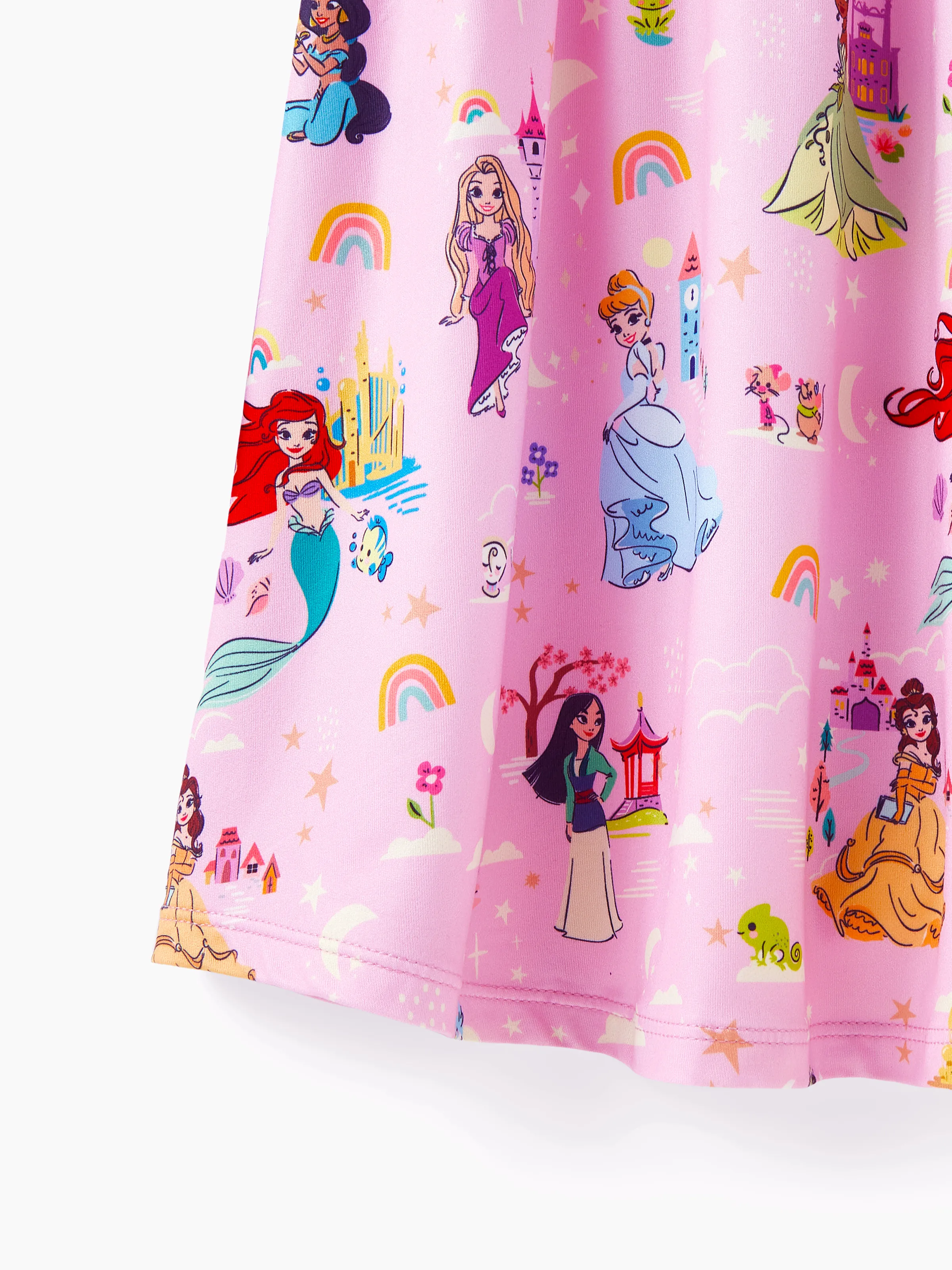 Disney Princess Toddler Girl Character Print Long-sleeve Dress Pink - Image 5