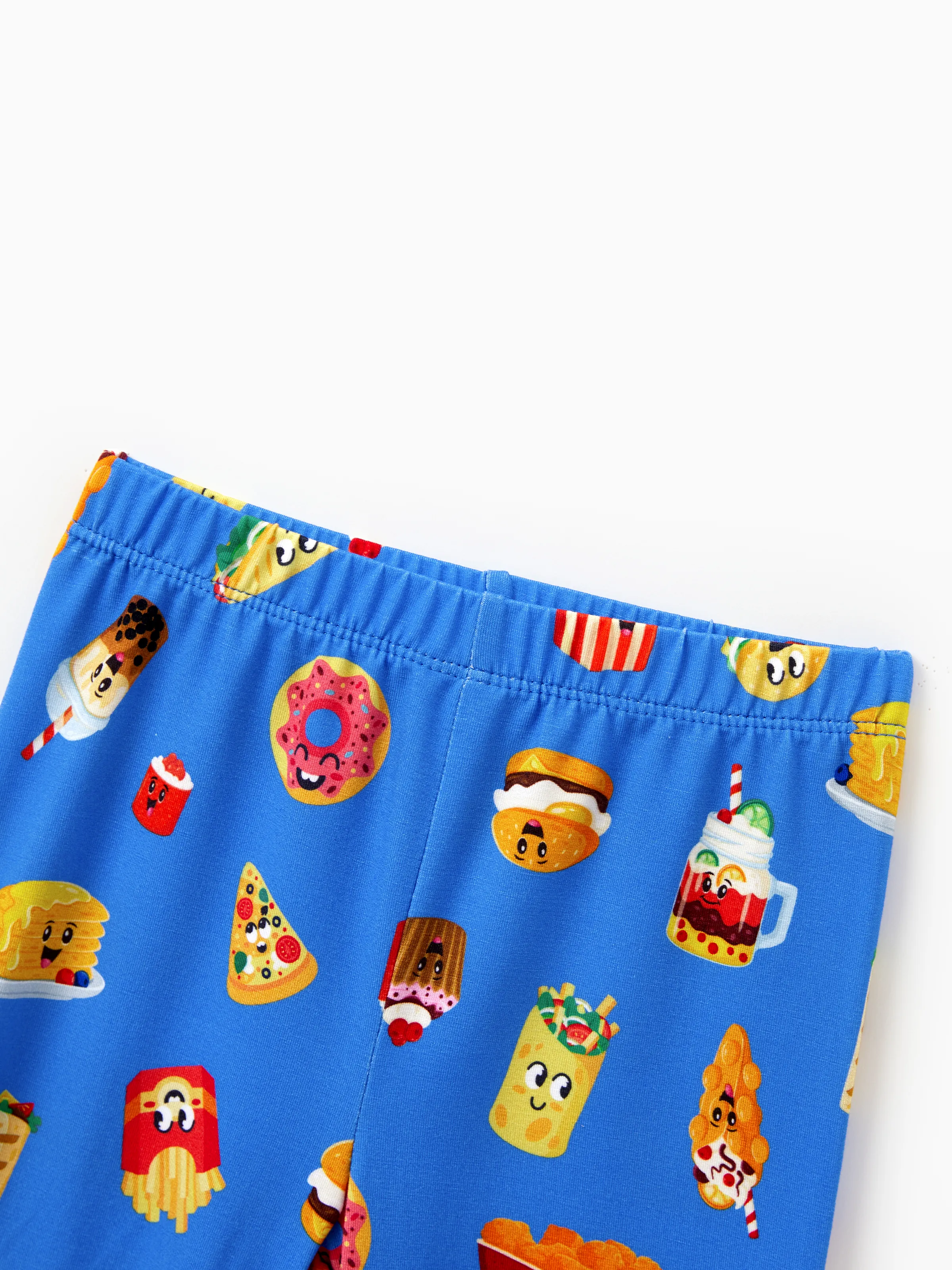 Family Matching Bamboo Pajamas Buttery Soft Bamboo PJs for Men Women Kids Toddler, Cute Burger & Fries Print Short Sleeve Sleepwear (Snug-Fitting for Children) Royal Blue - Image 11