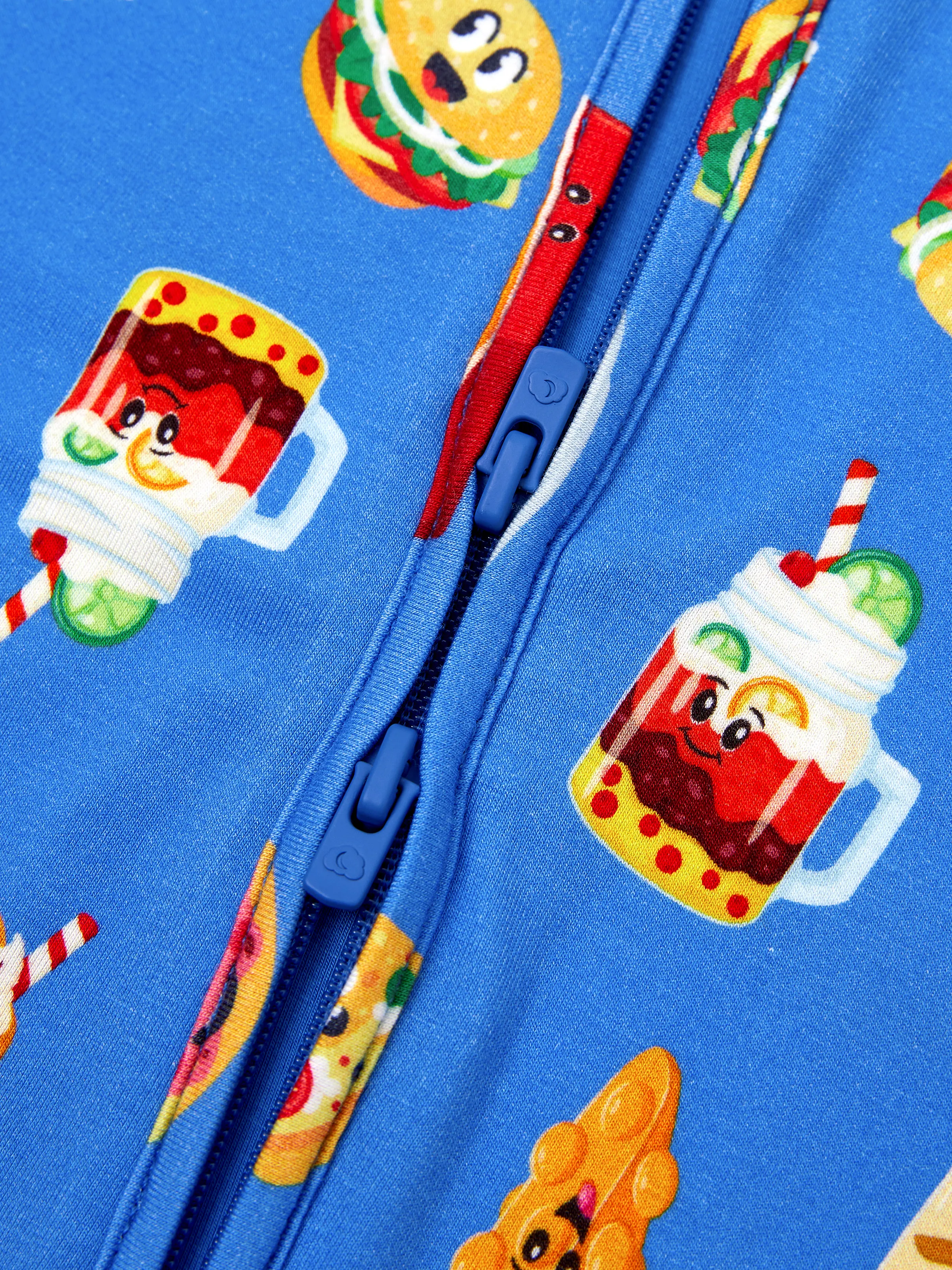 Family Matching Bamboo Pajamas Buttery Soft Bamboo PJs for Men Women Kids Toddler, Cute Burger & Fries Print Short Sleeve Sleepwear (Snug-Fitting for Children) Royal Blue - Image 15