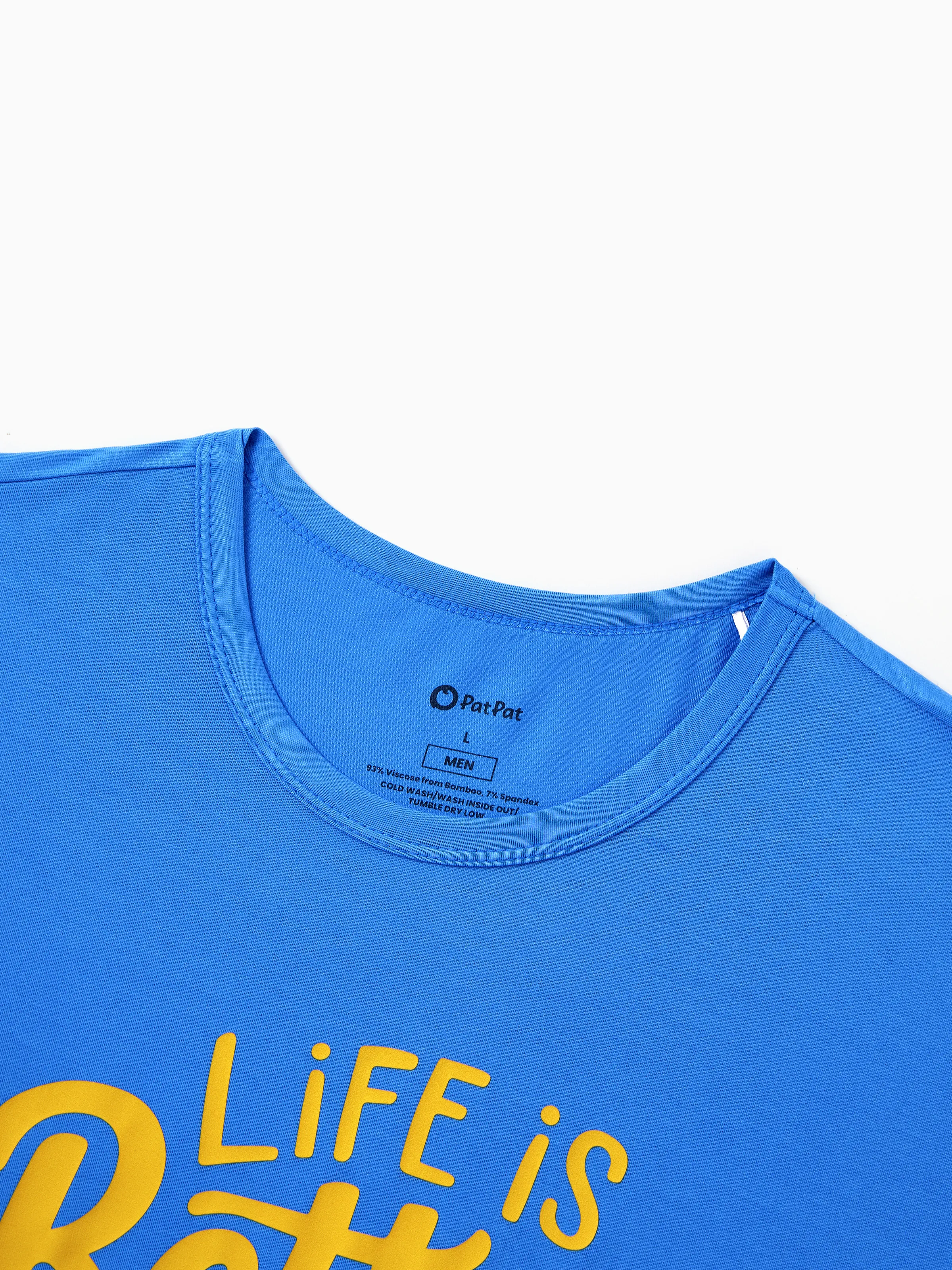 Family Matching Bamboo Pajamas Buttery Soft Bamboo PJs for Men Women Kids Toddler, Cute Burger & Fries Print Short Sleeve Sleepwear (Snug-Fitting for Children) Royal Blue - Image 19