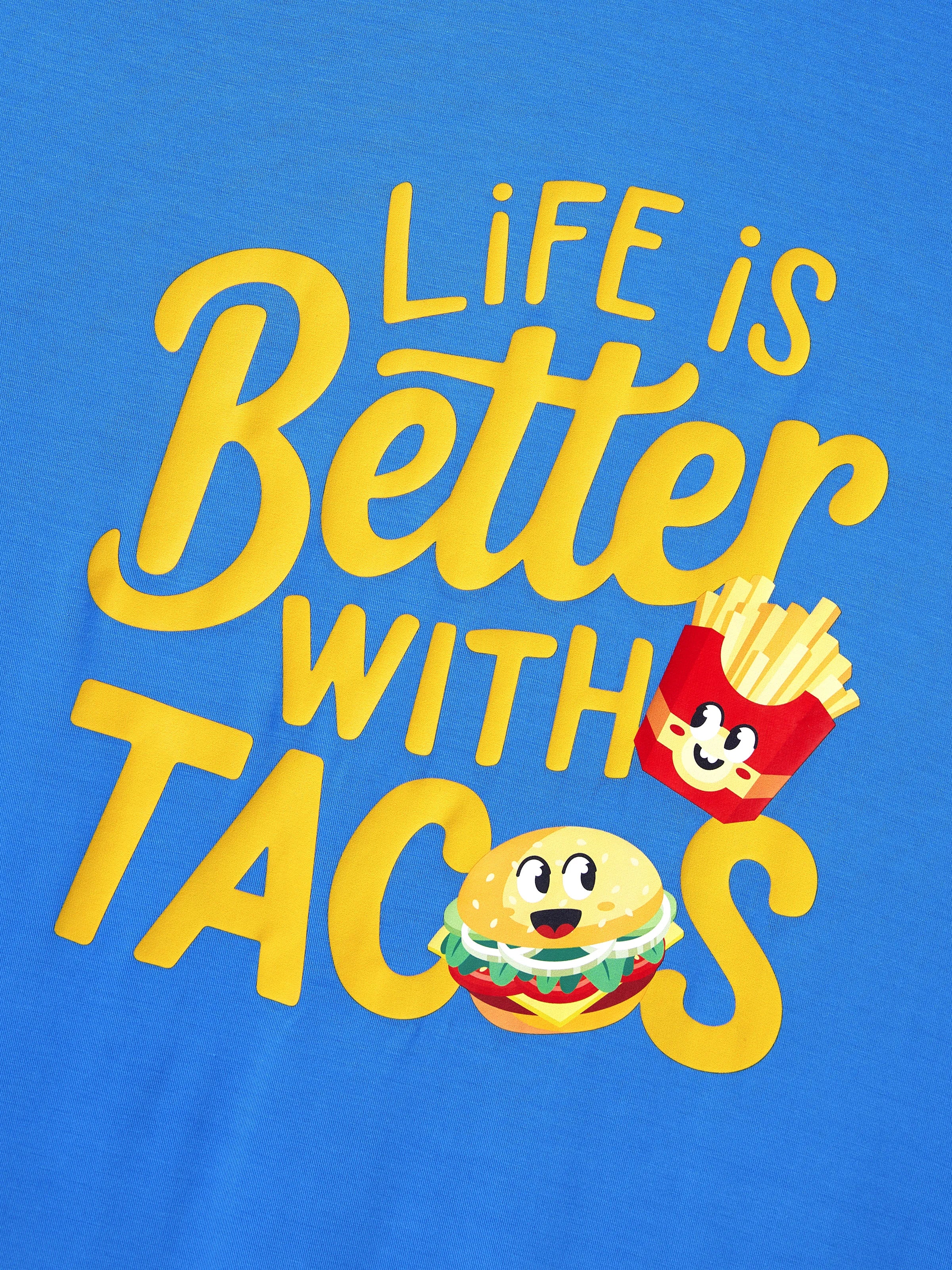 Family Matching Bamboo Pajamas Buttery Soft Bamboo PJs for Men Women Kids Toddler, Cute Burger & Fries Print Short Sleeve Sleepwear (Snug-Fitting for Children) Royal Blue - Image 20