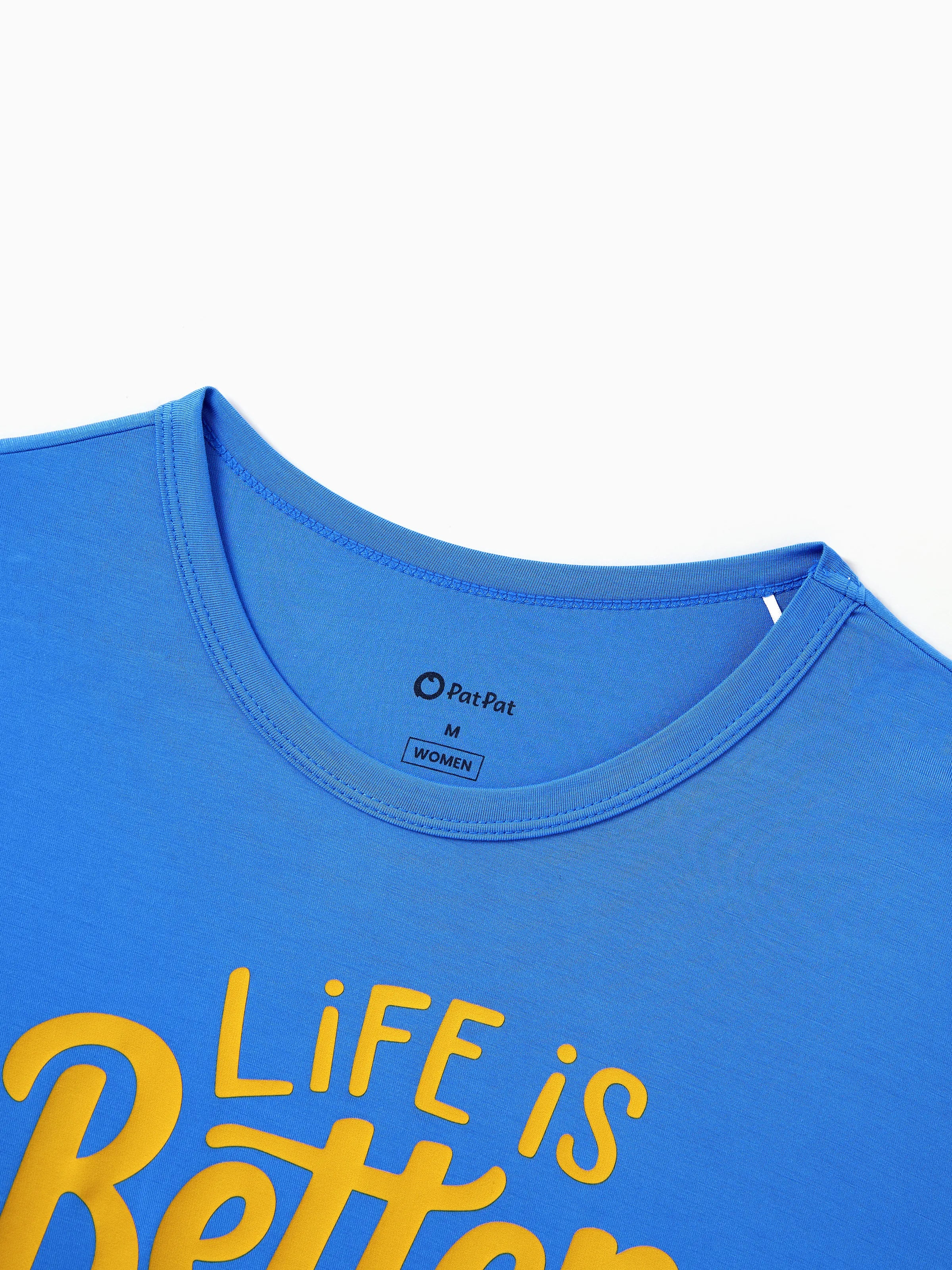 Family Matching Bamboo Pajamas Buttery Soft Bamboo PJs for Men Women Kids Toddler, Cute Burger & Fries Print Short Sleeve Sleepwear (Snug-Fitting for Children) Royal Blue - Image 4