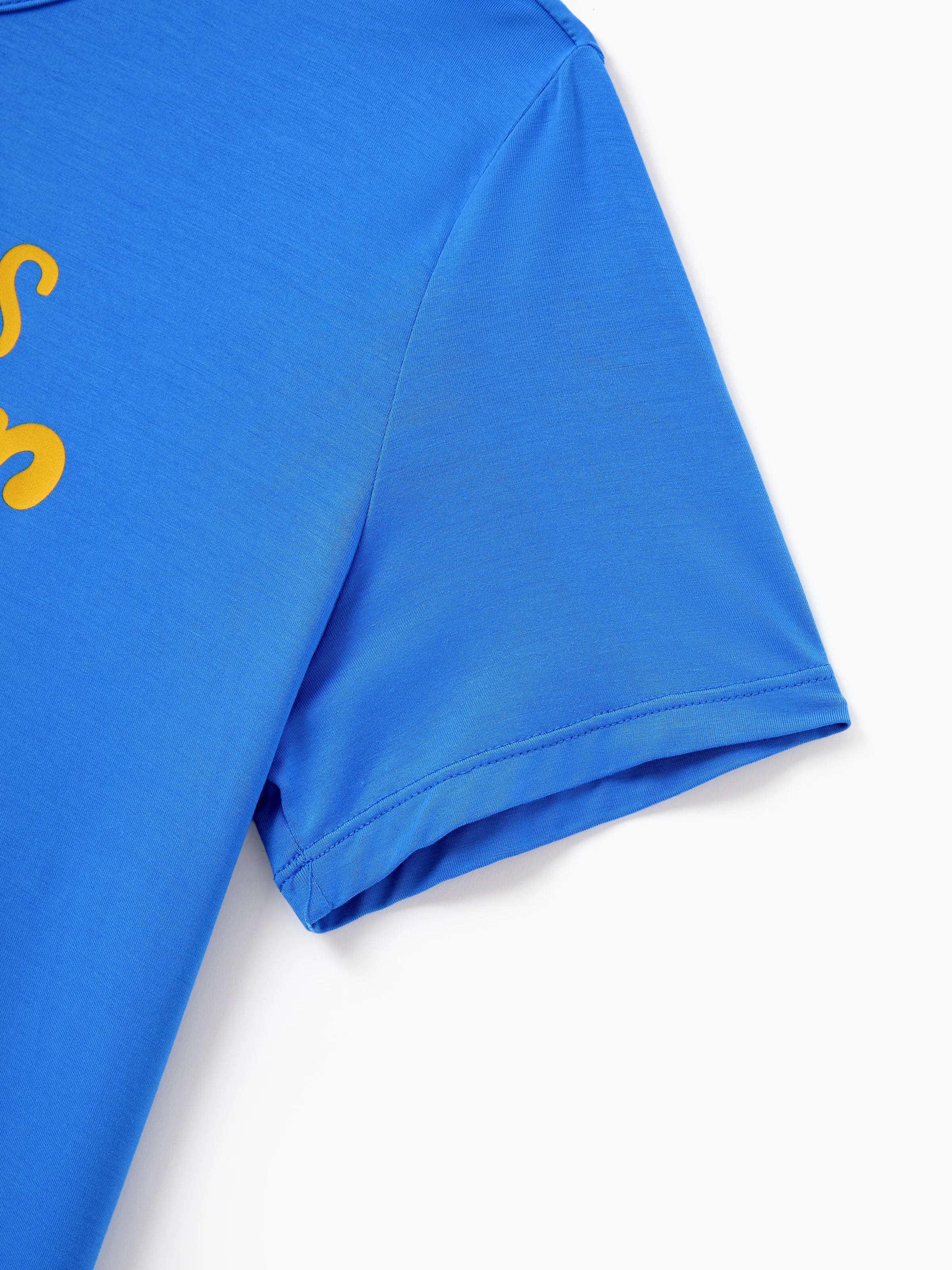 Family Matching Bamboo Pajamas Buttery Soft Bamboo PJs for Men Women Kids Toddler, Cute Burger & Fries Print Short Sleeve Sleepwear (Snug-Fitting for Children) Royal Blue - Image 5