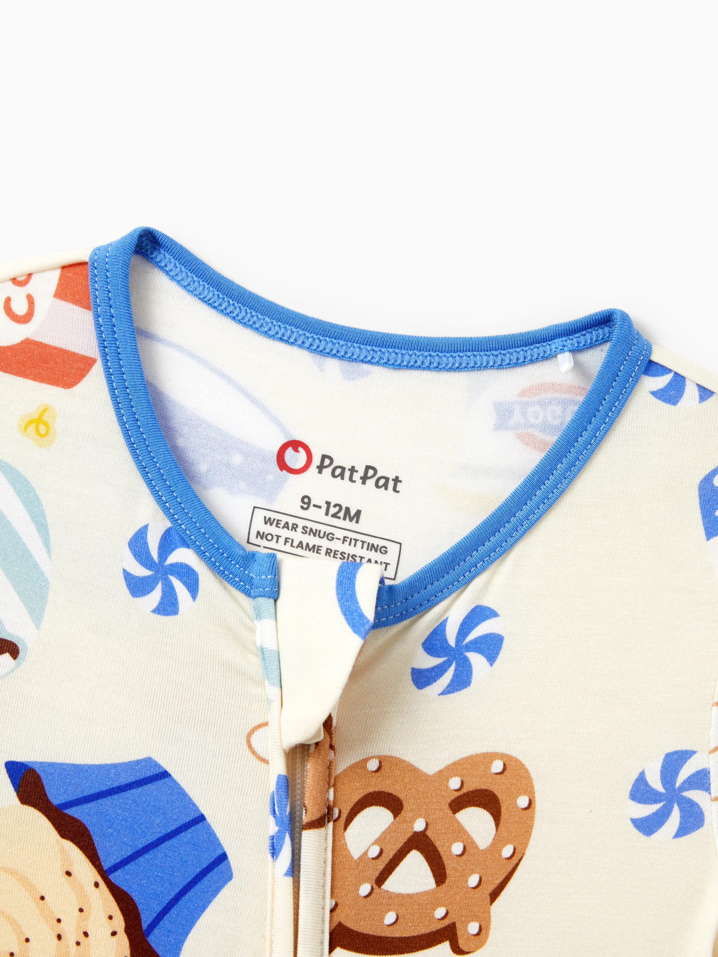 Family Matching Bamboo Pajamas Buttery Soft Bamboo Viscose PJs for Men Women Kids Toddler Baby, Cozy Dessert Print Short-sleeve Sleepwear Blue - Image 14