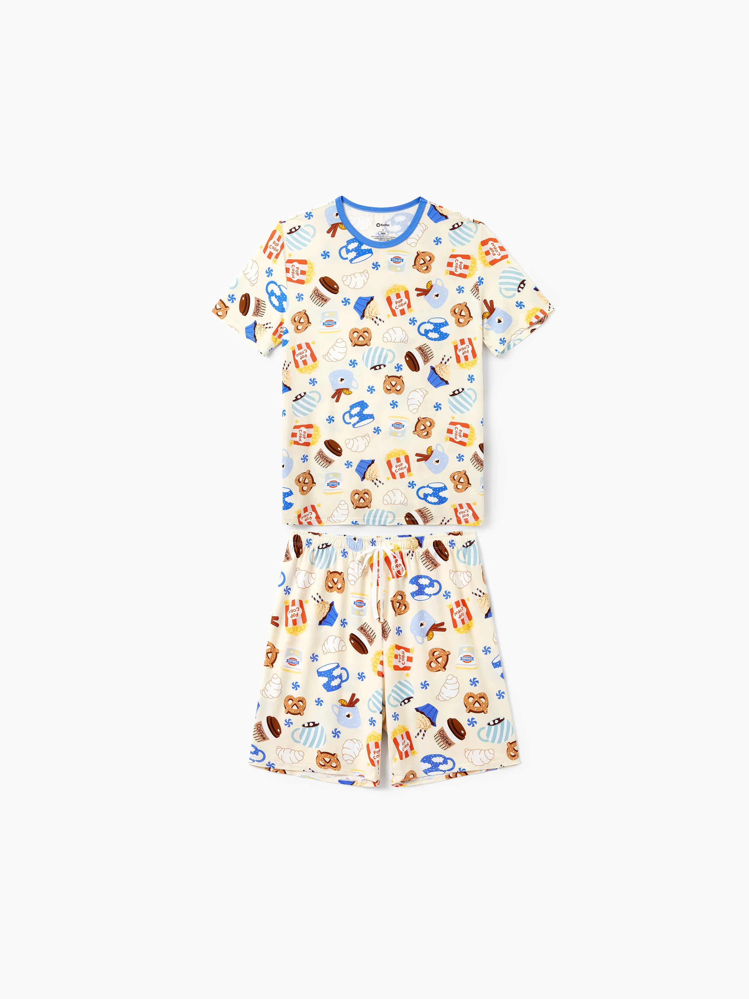 Family Matching Bamboo Pajamas Buttery Soft Bamboo Viscose PJs for Men Women Kids Toddler Baby, Cozy Dessert Print Short-sleeve Sleepwear Blue - Image 17