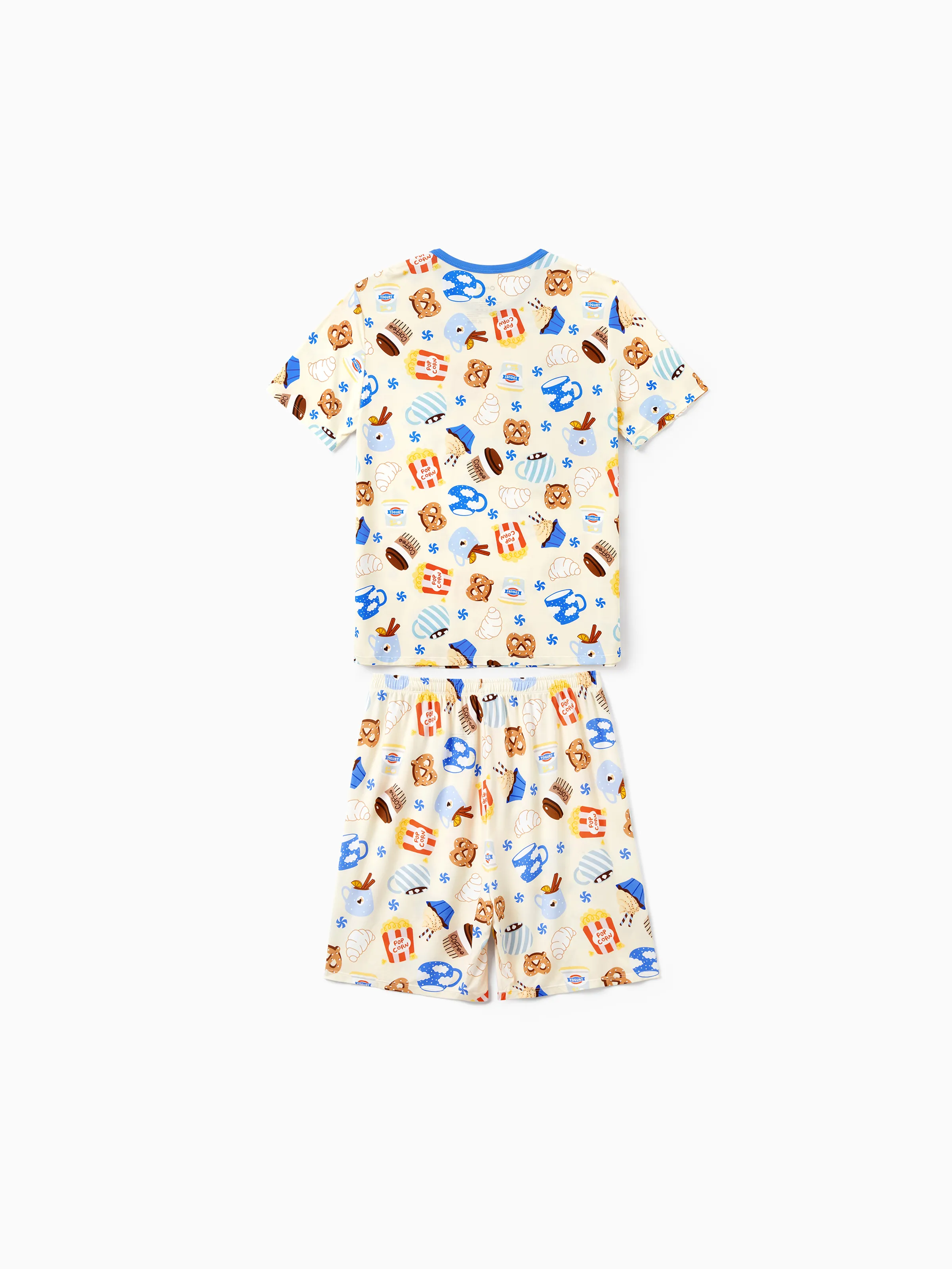 Family Matching Bamboo Pajamas Buttery Soft Bamboo Viscose PJs for Men Women Kids Toddler Baby, Cozy Dessert Print Short-sleeve Sleepwear Blue - Image 18