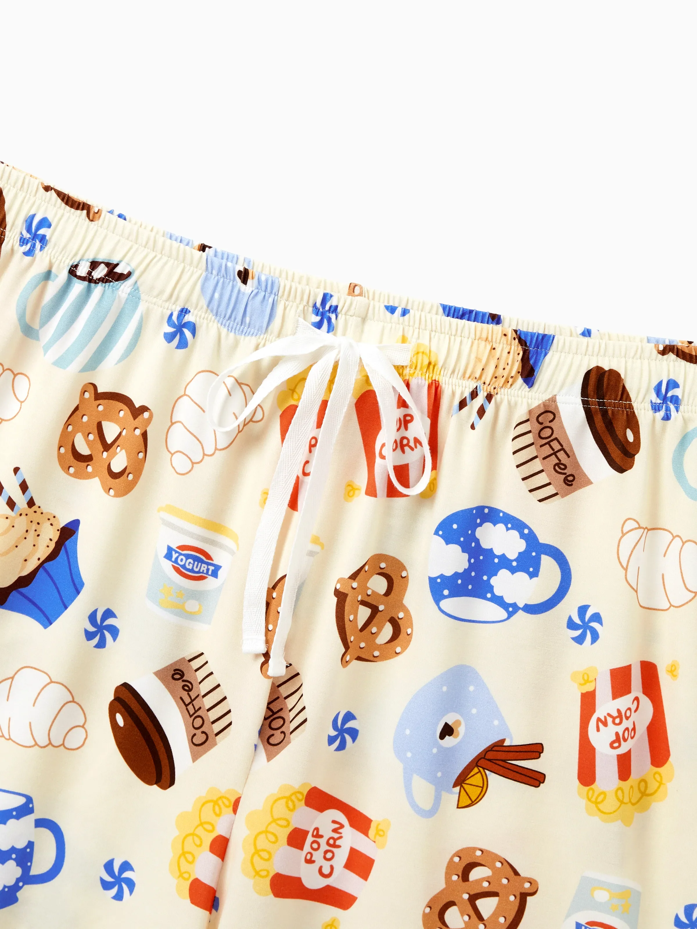 Family Matching Bamboo Pajamas Buttery Soft Bamboo Viscose PJs for Men Women Kids Toddler Baby, Cozy Dessert Print Short-sleeve Sleepwear Blue - Image 20