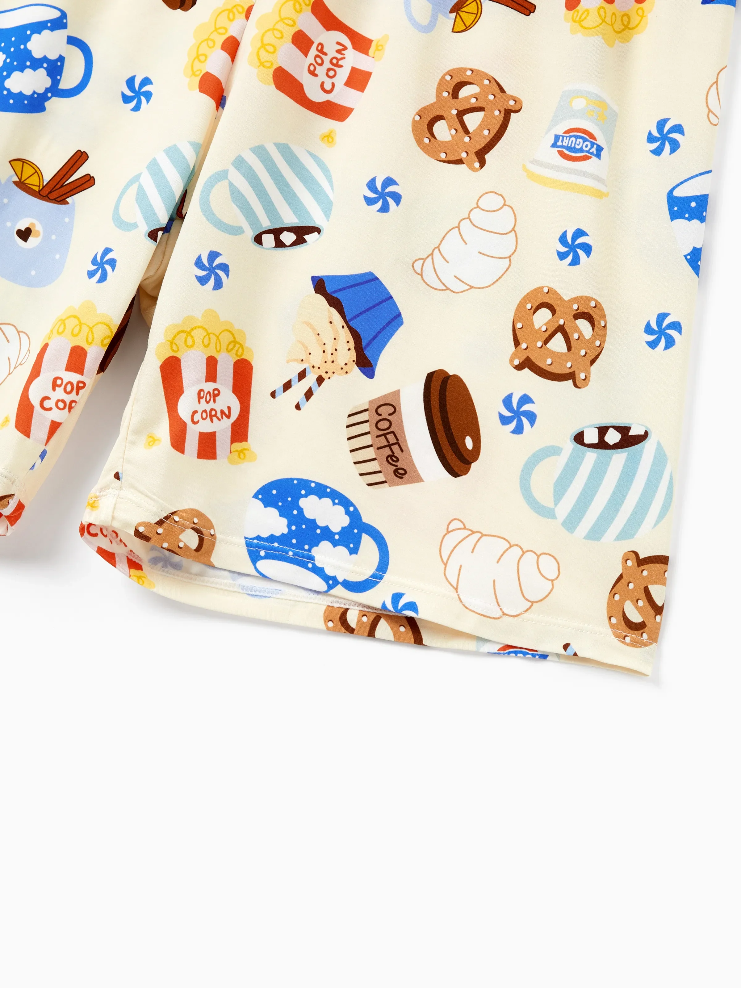 Family Matching Bamboo Pajamas Buttery Soft Bamboo Viscose PJs for Men Women Kids Toddler Baby, Cozy Dessert Print Short-sleeve Sleepwear Blue - Image 21