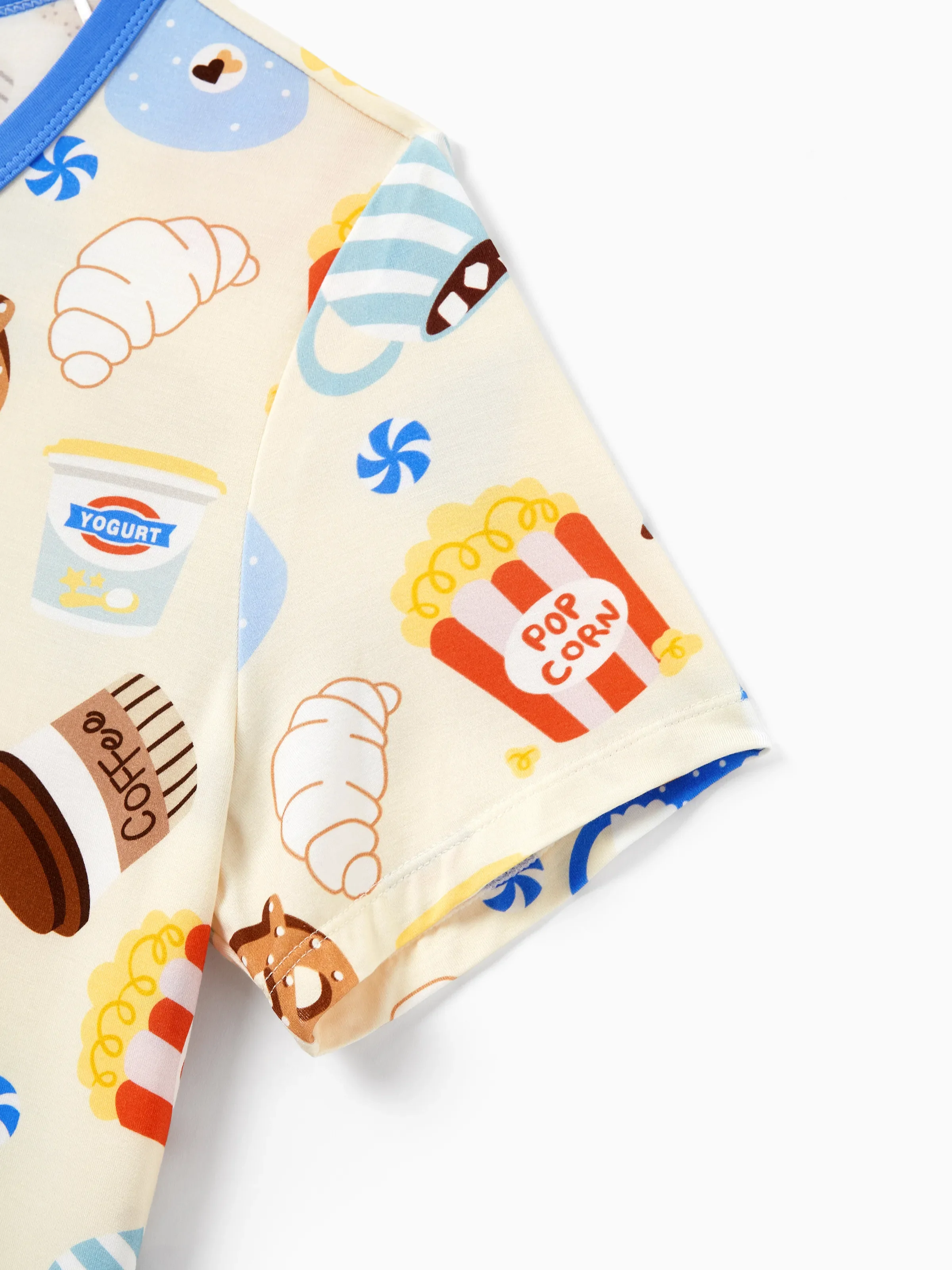 Family Matching Bamboo Pajamas Buttery Soft Bamboo Viscose PJs for Men Women Kids Toddler Baby, Cozy Dessert Print Short-sleeve Sleepwear Blue - Image 5