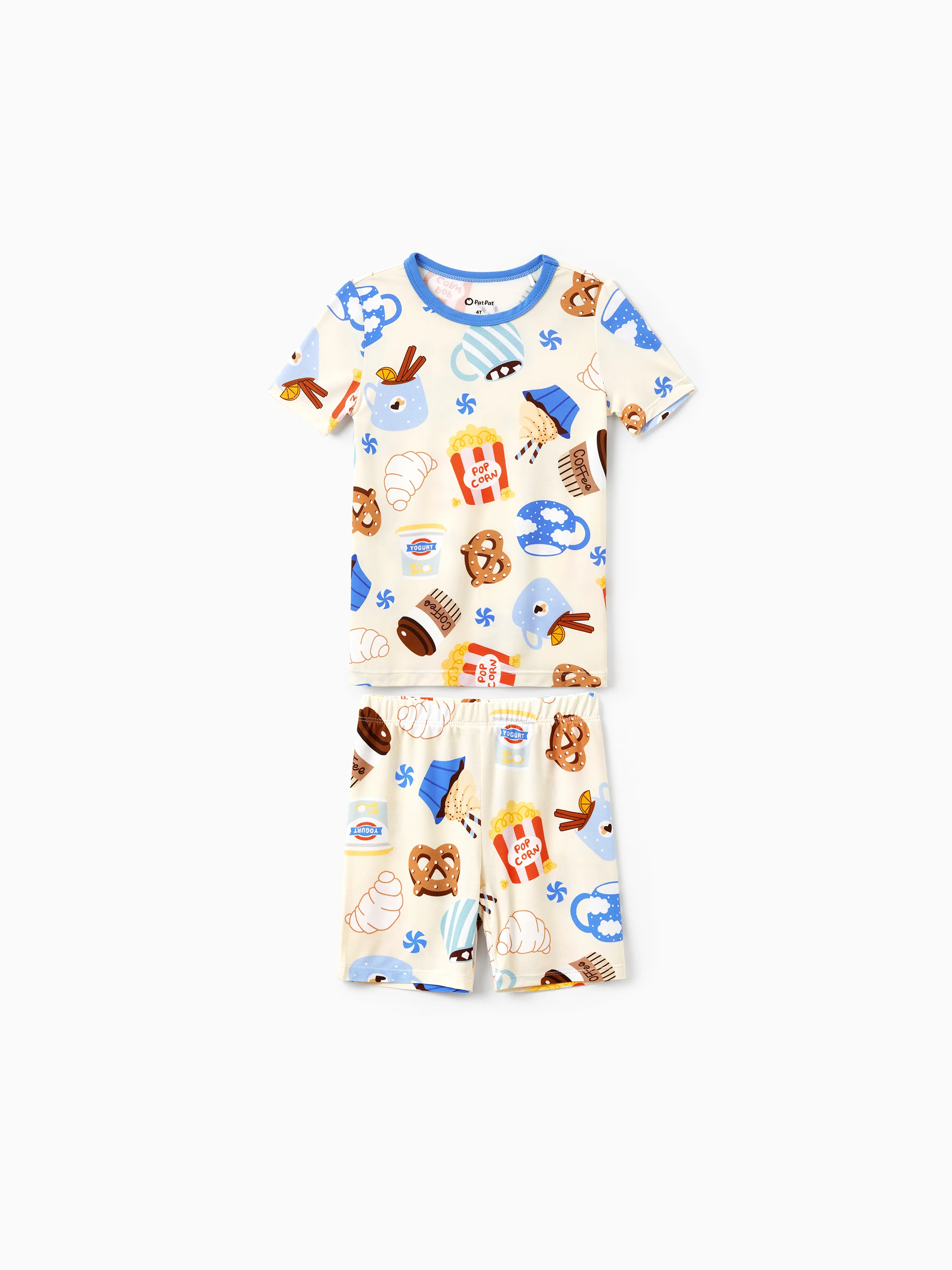 Family Matching Bamboo Pajamas Buttery Soft Bamboo Viscose PJs for Men Women Kids Toddler Baby, Cozy Dessert Print Short-sleeve Sleepwear Blue - Image 7