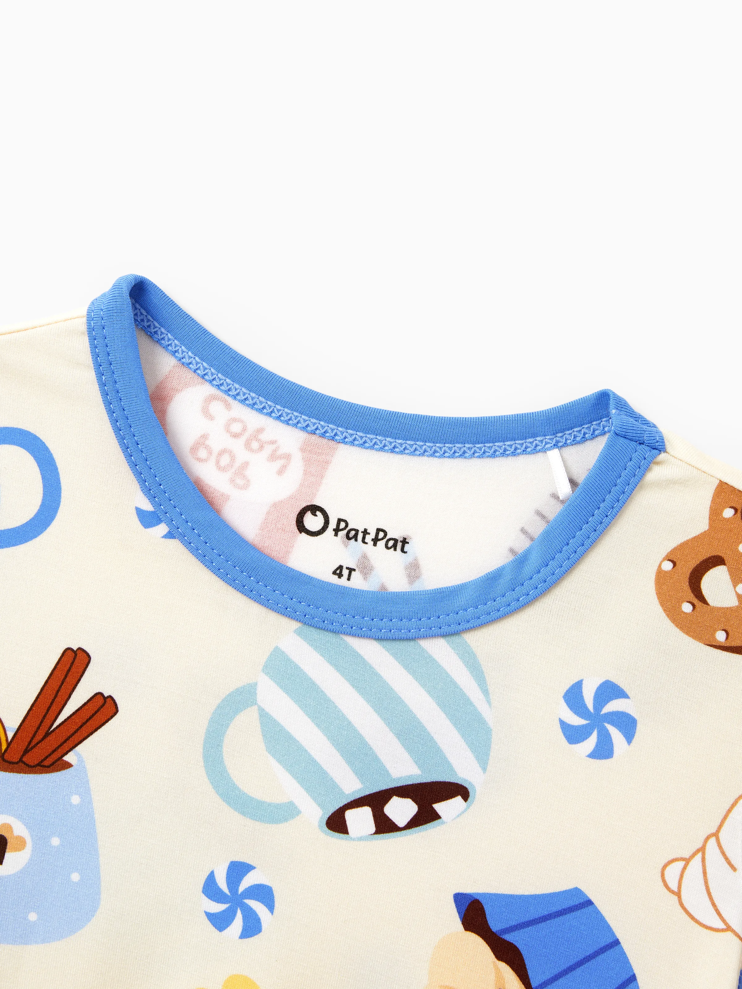 Family Matching Bamboo Pajamas Buttery Soft Bamboo Viscose PJs for Men Women Kids Toddler Baby, Cozy Dessert Print Short-sleeve Sleepwear Blue - Image 9