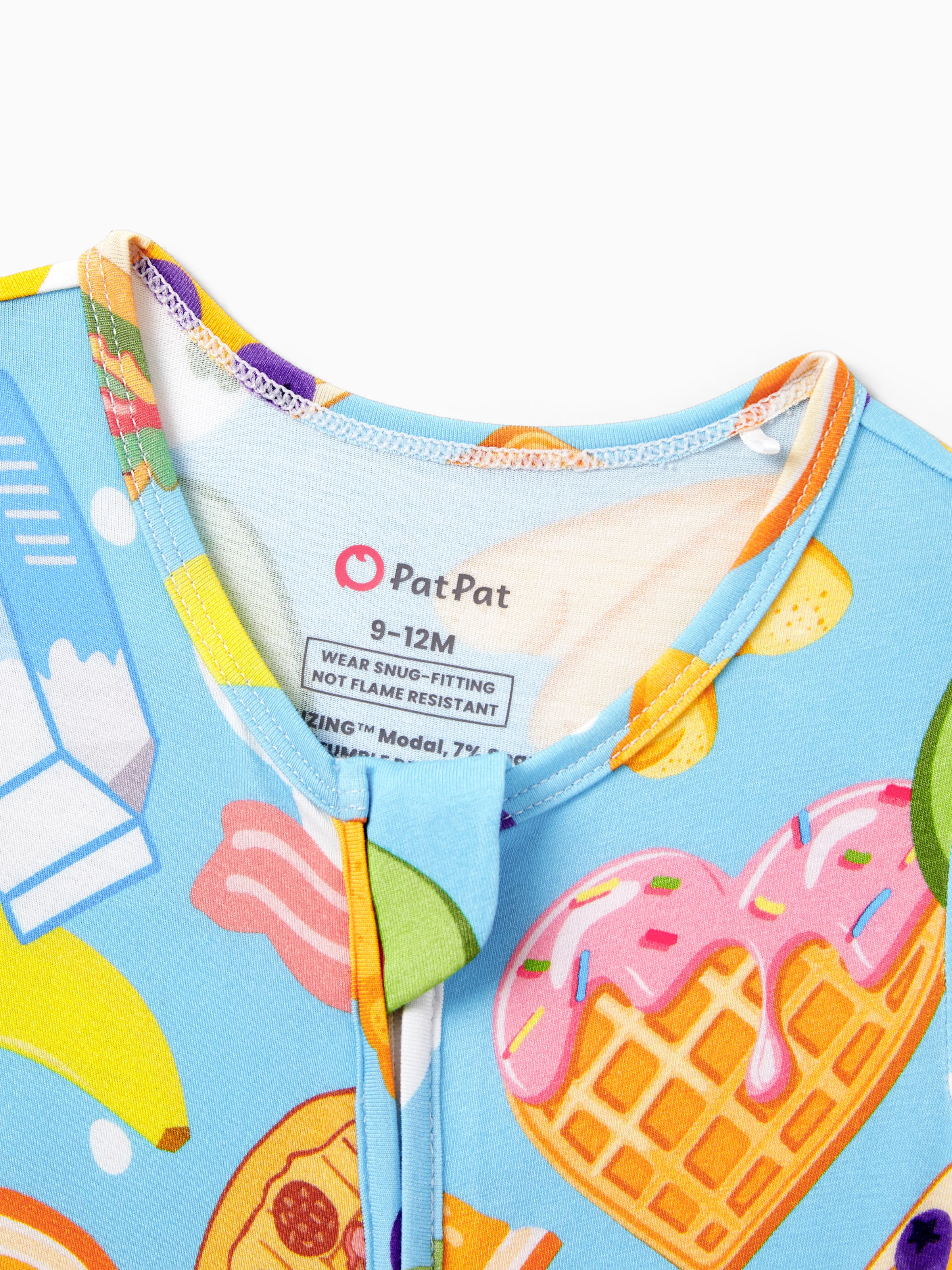 Family Matching Bamboo Pajamas Soft Bamboo Viscose PJs for Men Women Kids Toddler, Fun Food & Fruit Print Short-sleeve Sleepwear Blue - Image 14