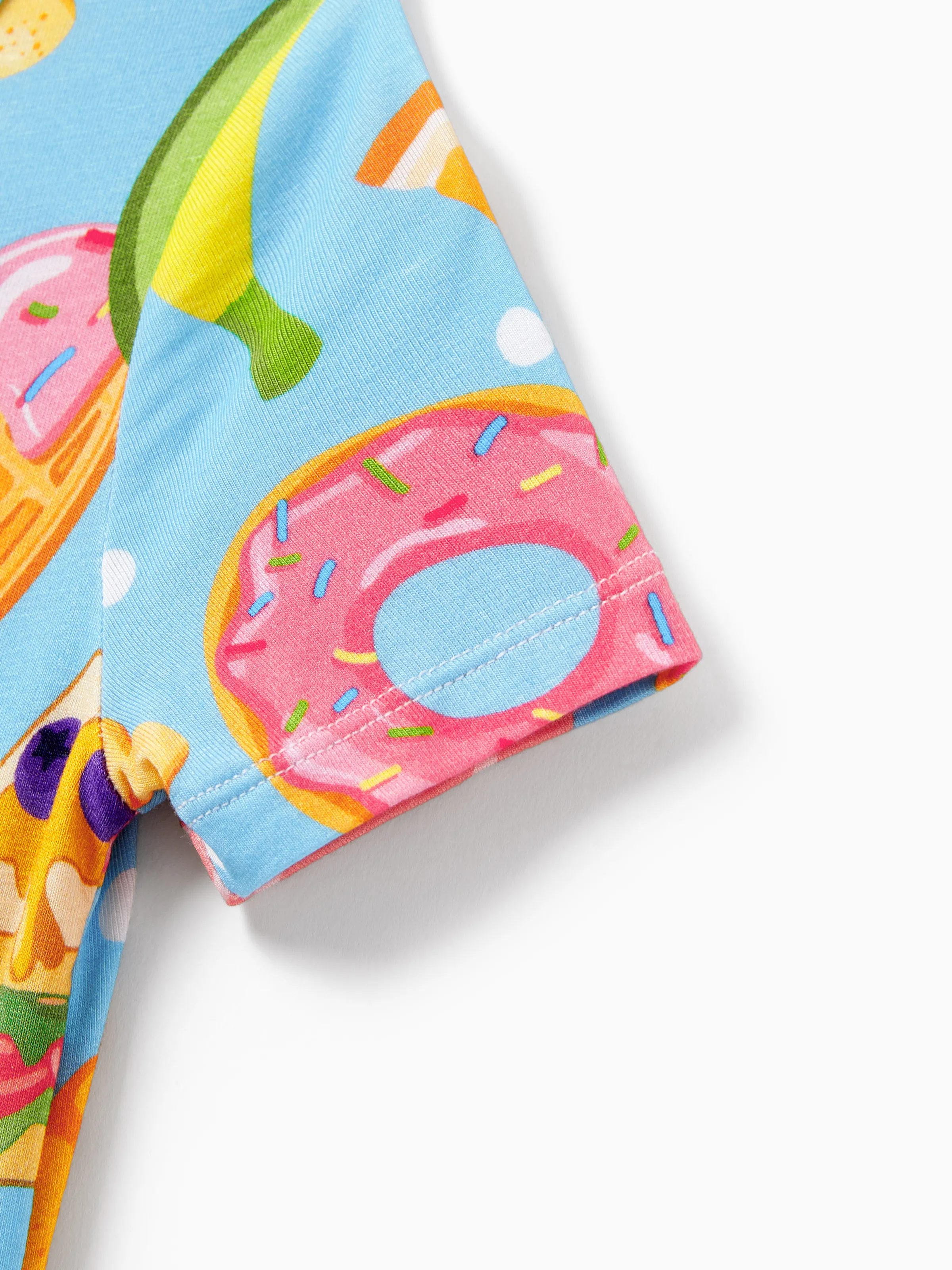 Family Matching Bamboo Pajamas Soft Bamboo Viscose PJs for Men Women Kids Toddler, Fun Food & Fruit Print Short-sleeve Sleepwear Blue - Image 16