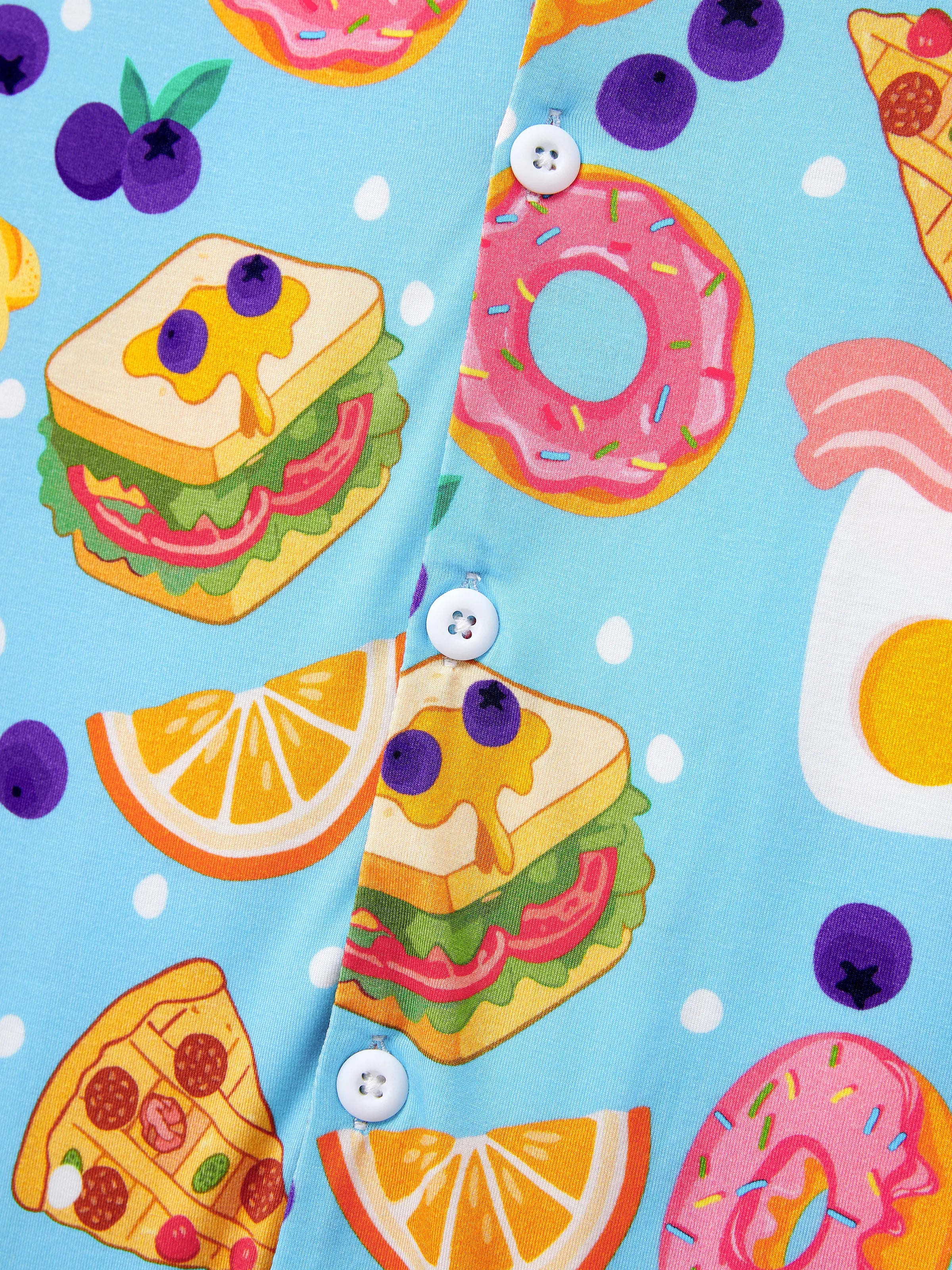 Family Matching Bamboo Pajamas Soft Bamboo Viscose PJs for Men Women Kids Toddler, Fun Food & Fruit Print Short-sleeve Sleepwear Blue - Image 20