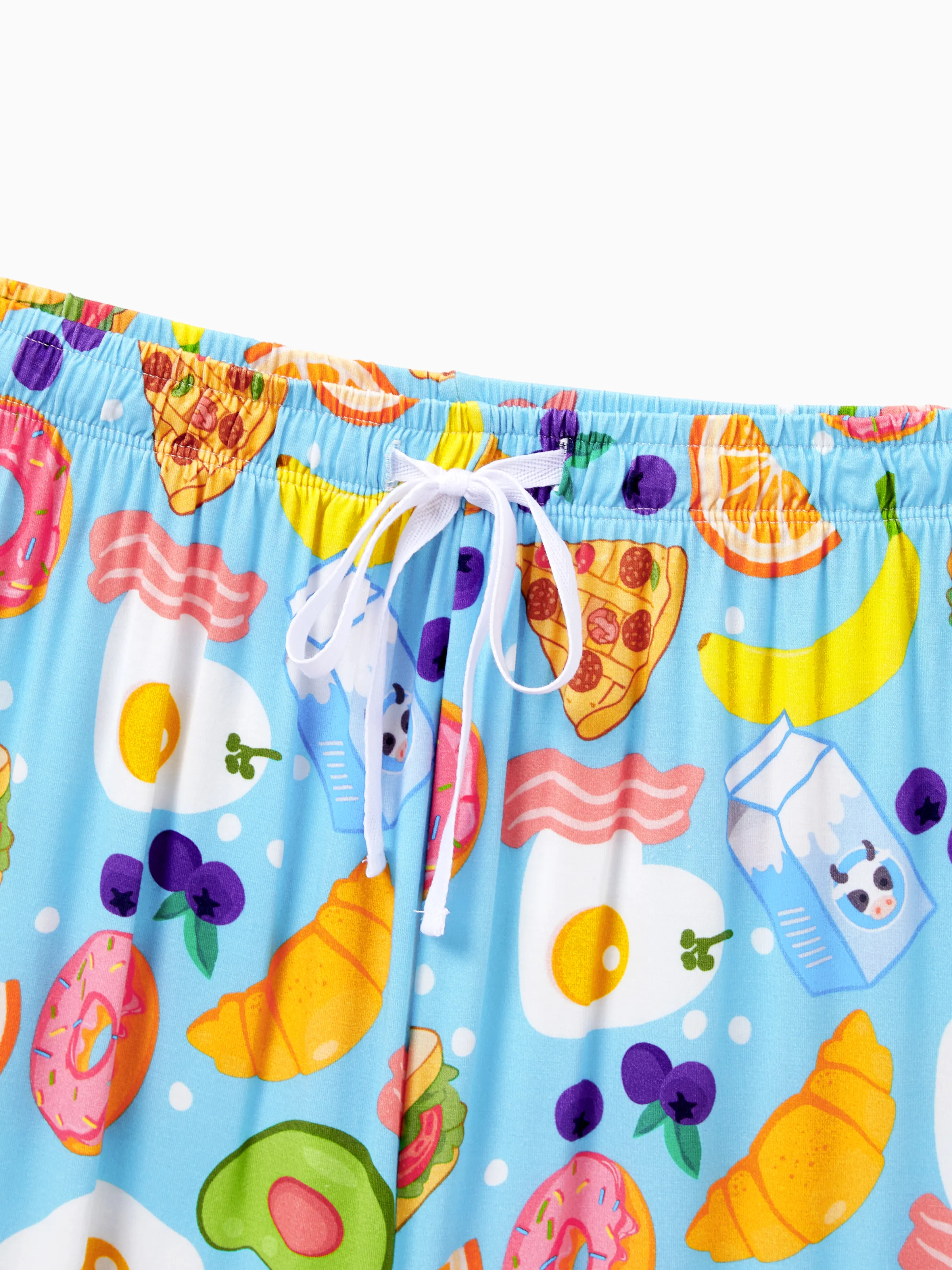 Family Matching Bamboo Pajamas Soft Bamboo Viscose PJs for Men Women Kids Toddler, Fun Food & Fruit Print Short-sleeve Sleepwear Blue - Image 21