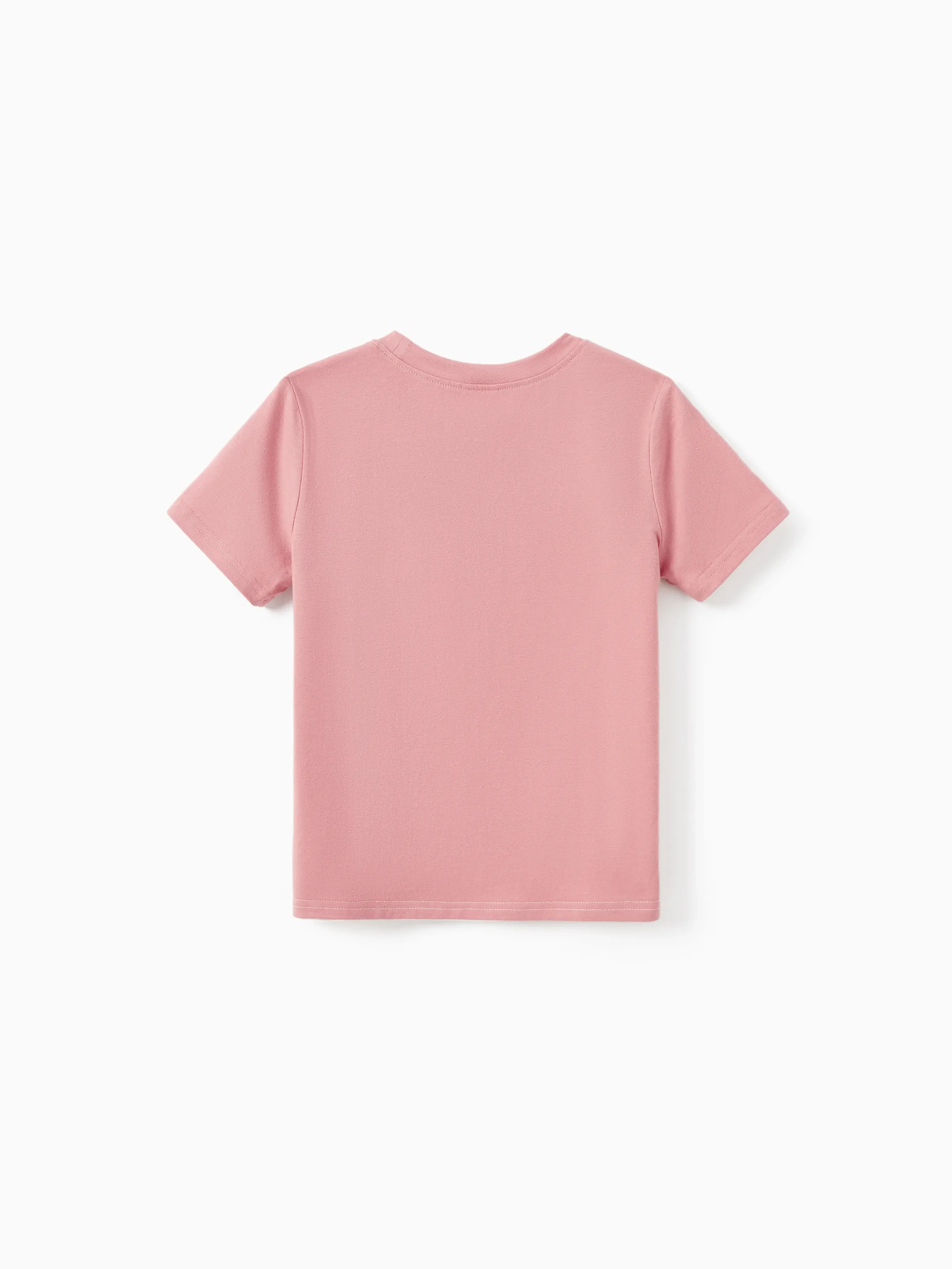 Family Matching Blue Cotton Colorblock Tee Shirt or Floral Print Smocking Puff-sleeve Dress Set  Pink - Image 17