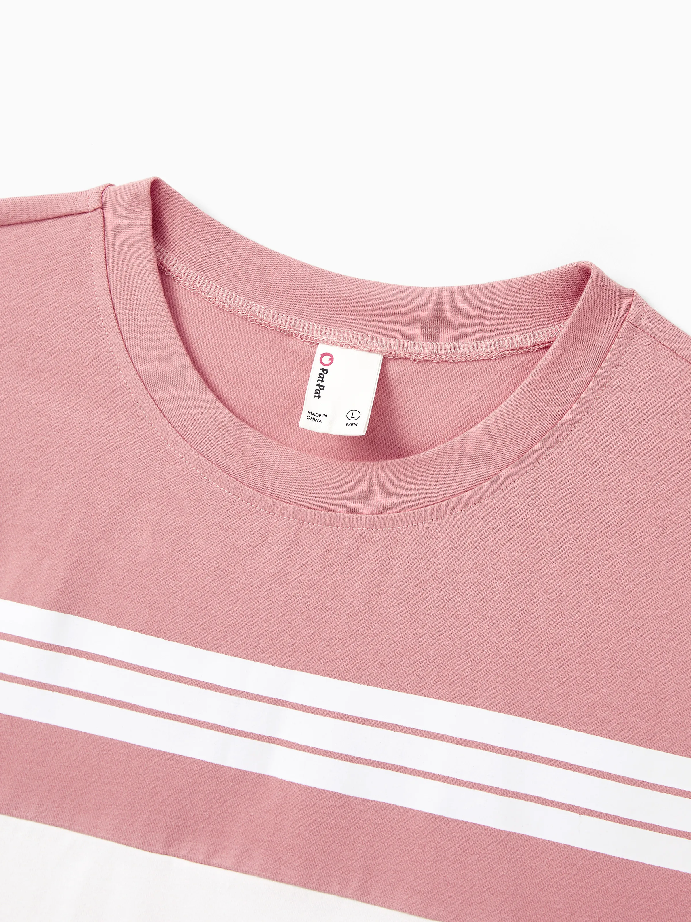 Family Matching Blue Cotton Colorblock Tee Shirt or Floral Print Smocking Puff-sleeve Dress Set  Pink - Image 23