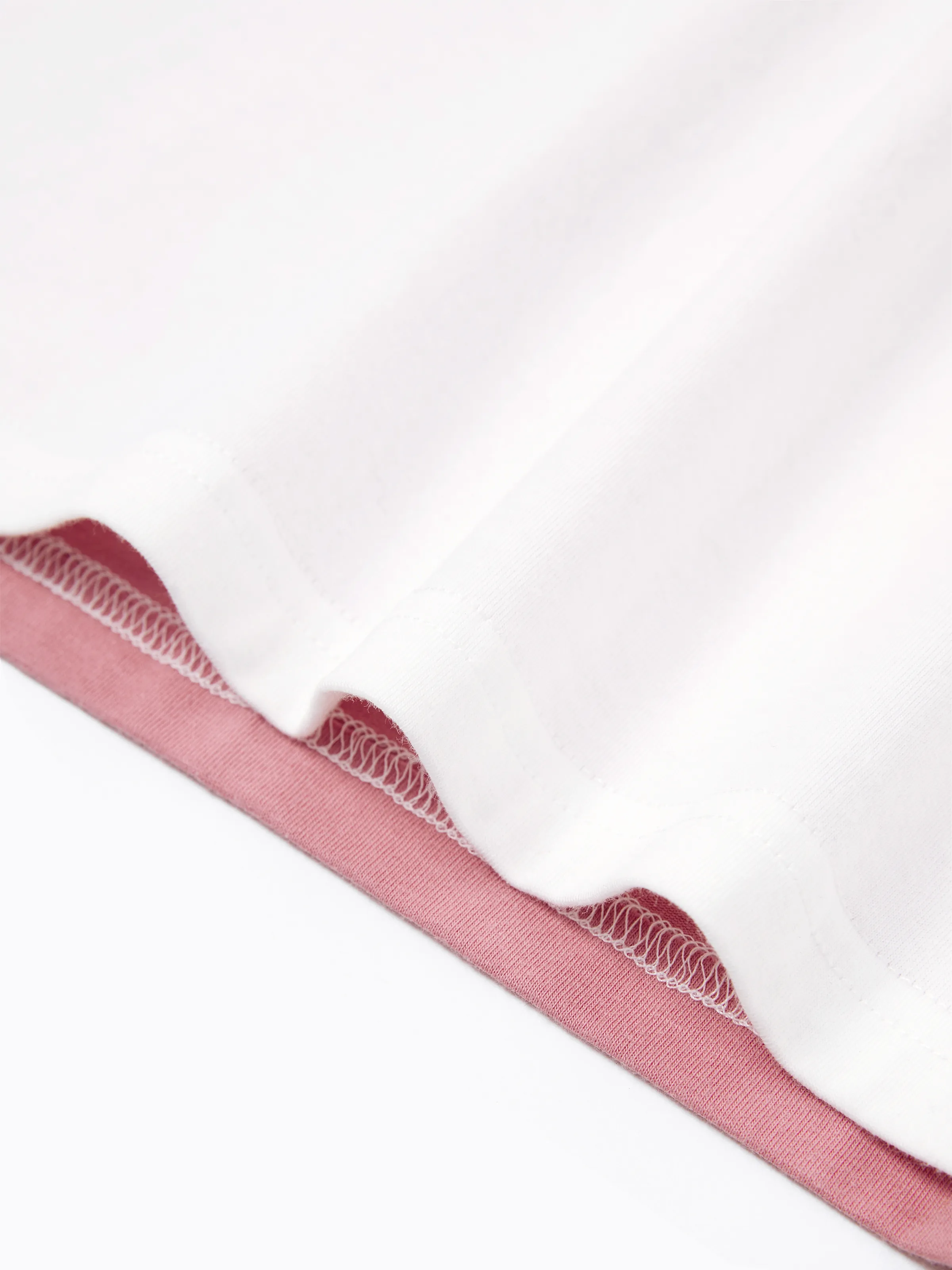 Family Matching Blue Cotton Colorblock Tee Shirt or Floral Print Smocking Puff-sleeve Dress Set  Pink - Image 25