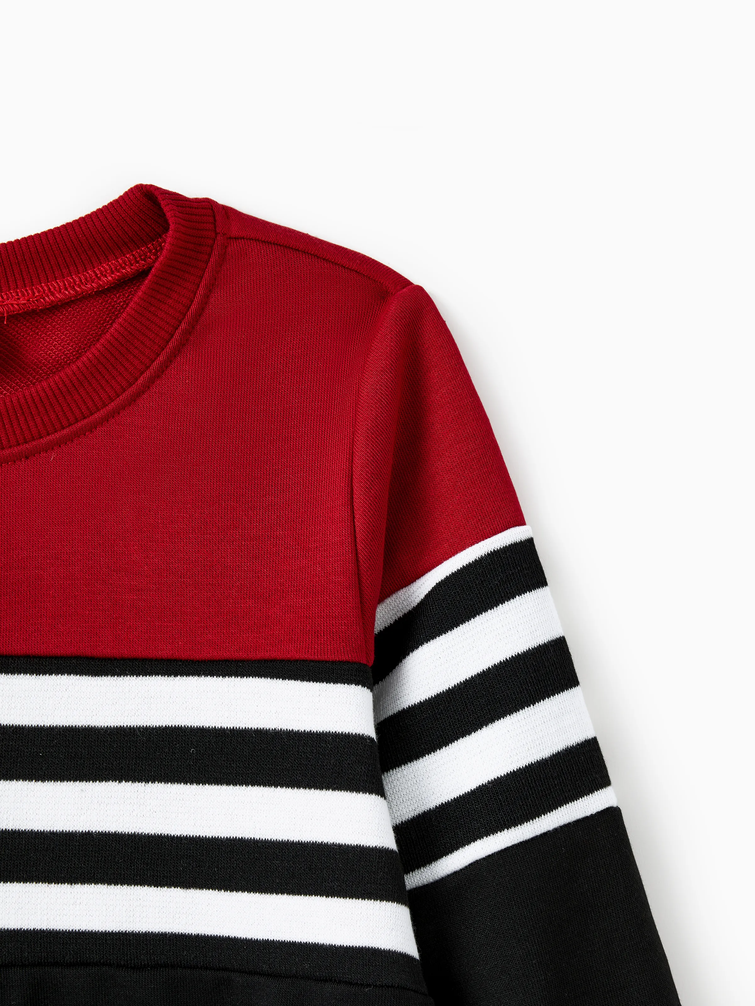 Family Matching Casual Color-block Stripes Print Long Sleeve Hooded Tops Color block - Image 10