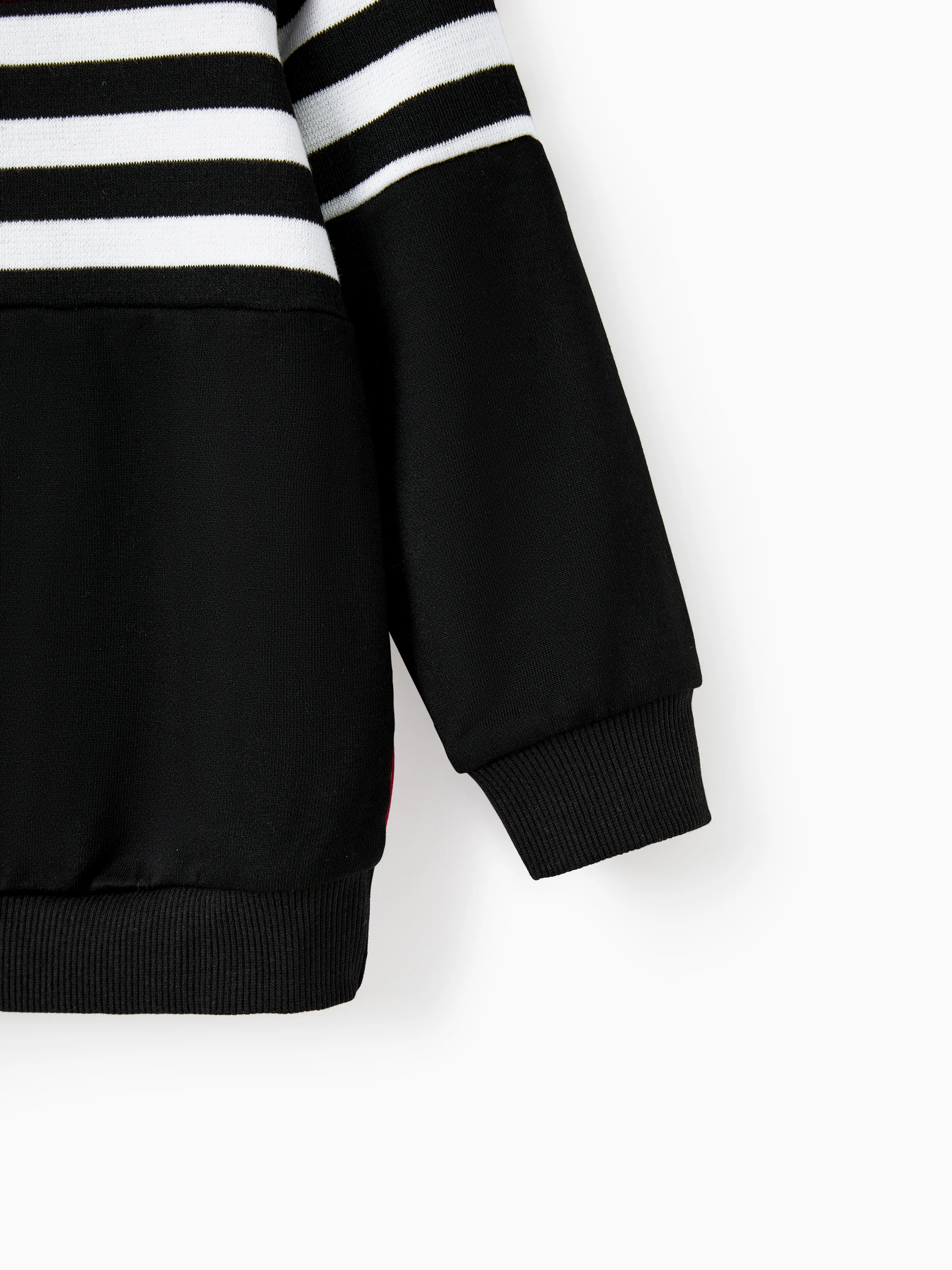 Family Matching Casual Color-block Stripes Print Long Sleeve Hooded Tops Color block - Image 11