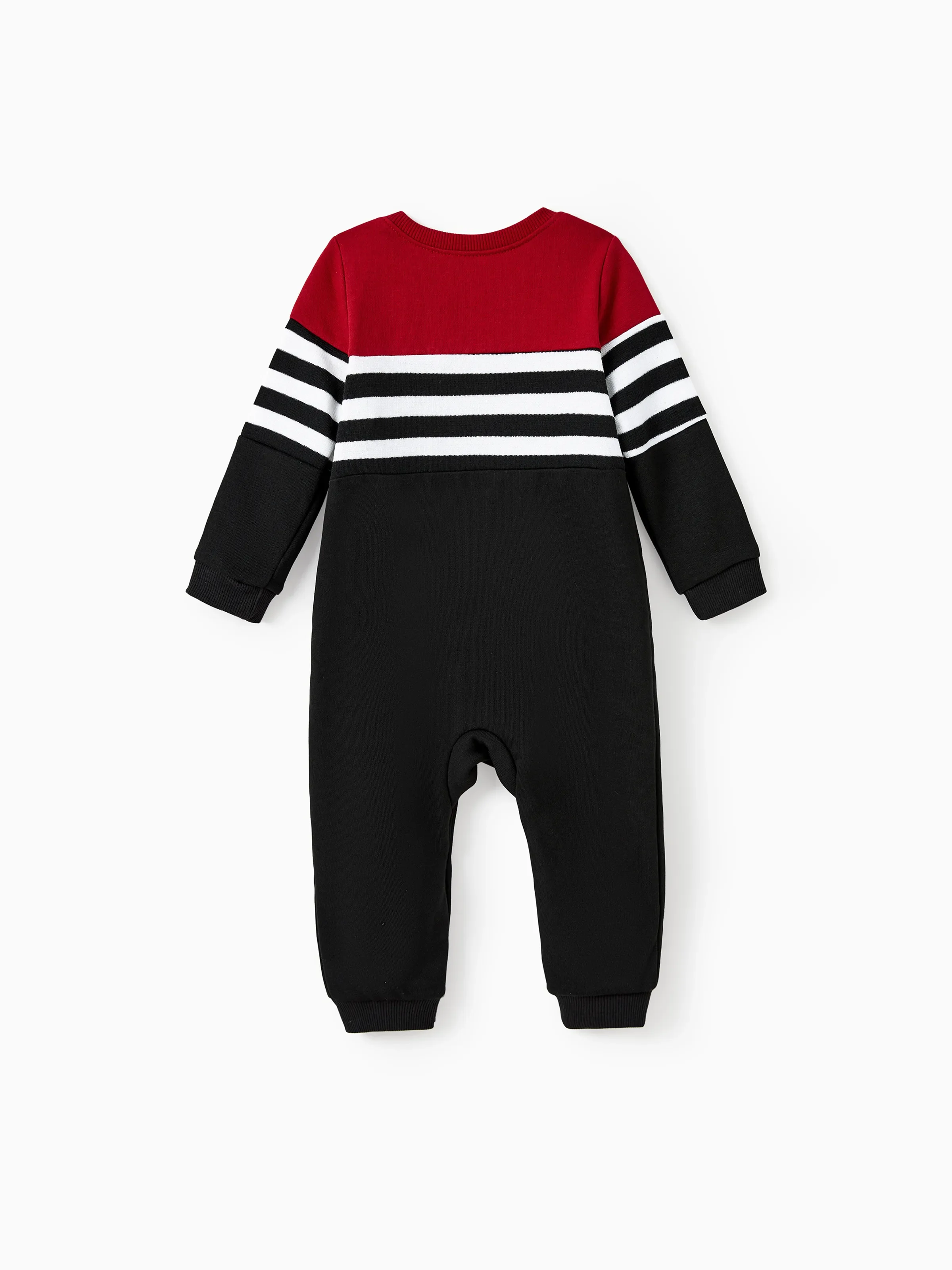 Family Matching Casual Color-block Stripes Print Long Sleeve Hooded Tops Color block - Image 13