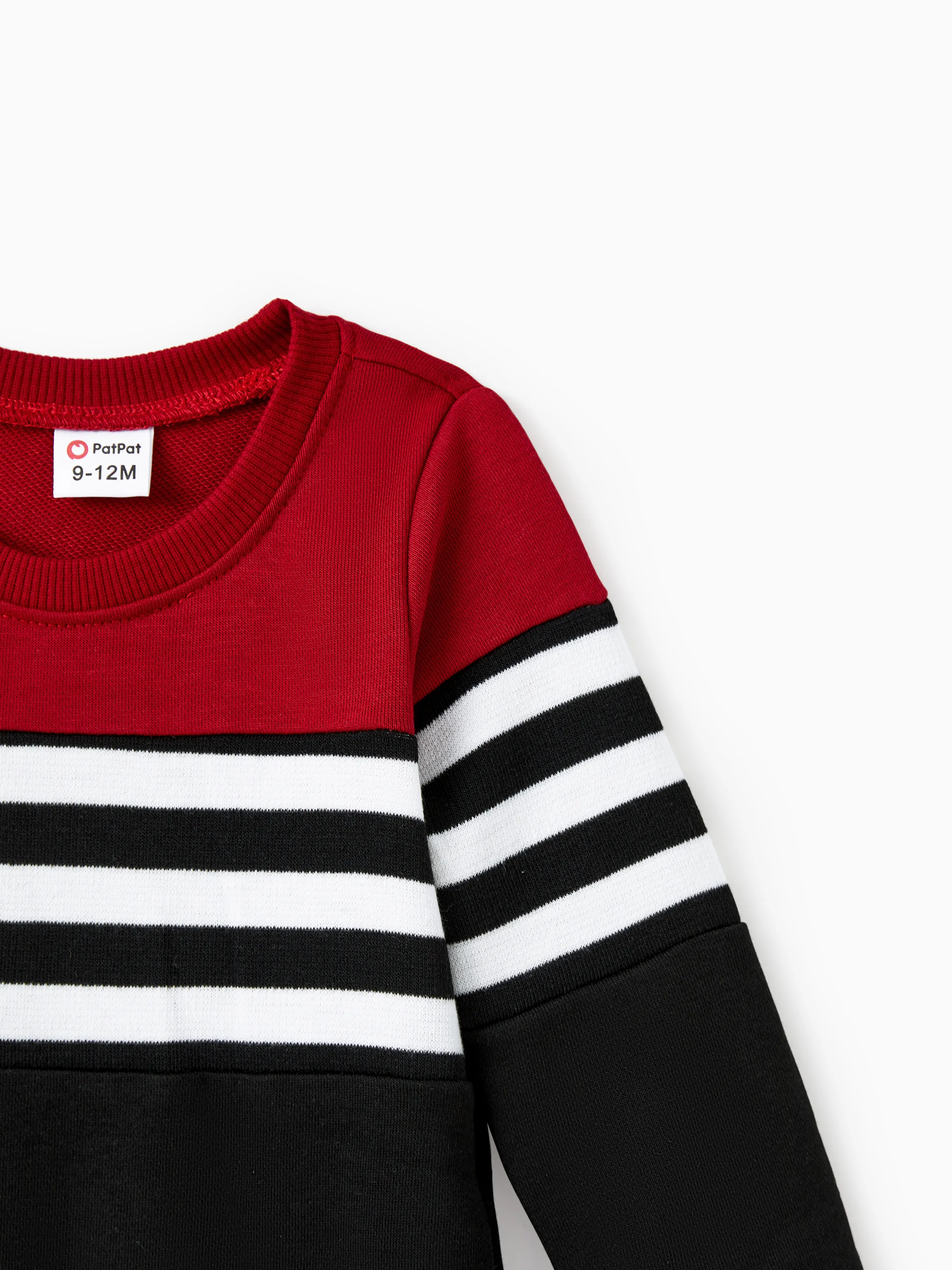 Family Matching Casual Color-block Stripes Print Long Sleeve Hooded Tops Color block - Image 15