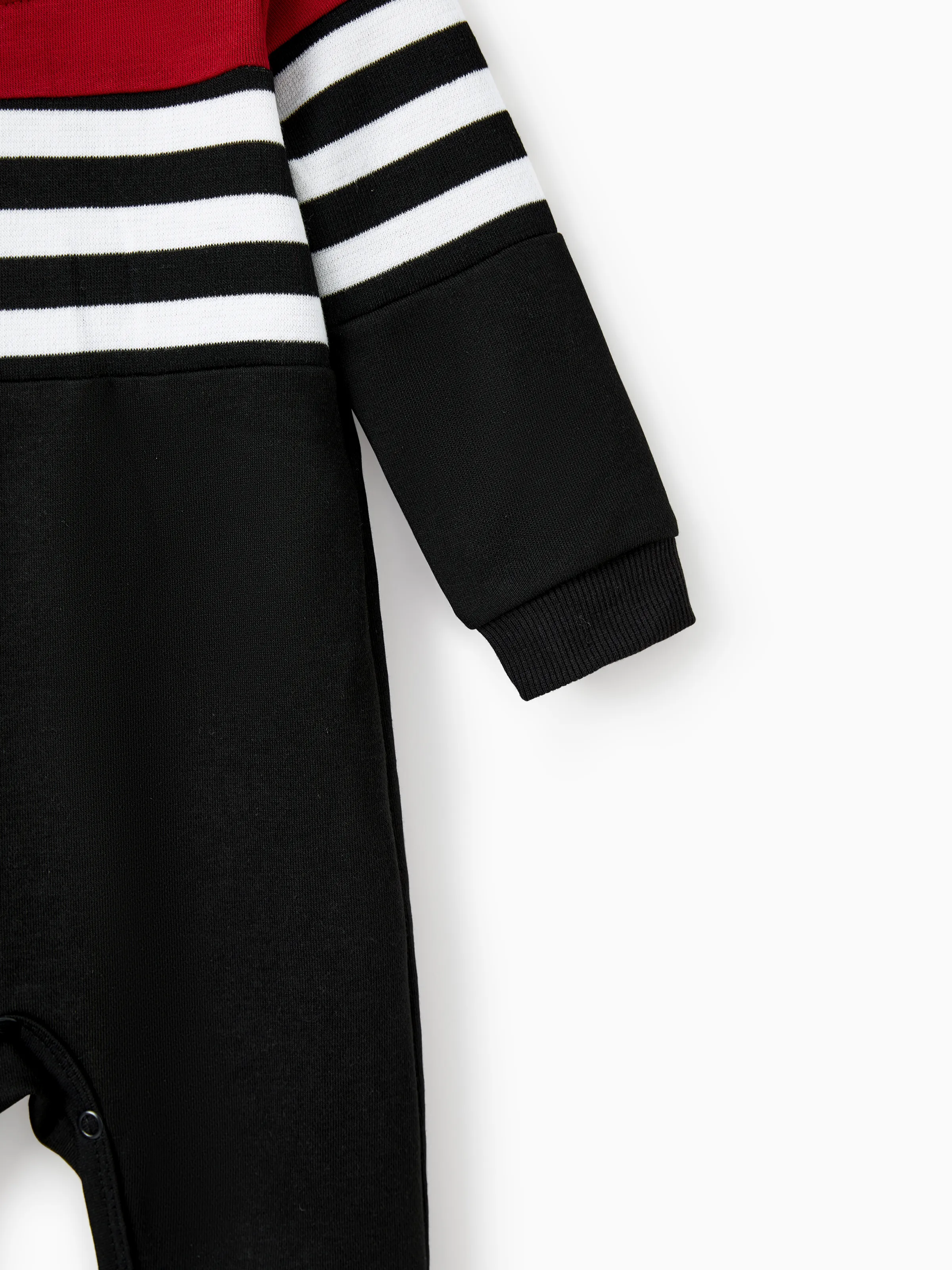 Family Matching Casual Color-block Stripes Print Long Sleeve Hooded Tops Color block - Image 16