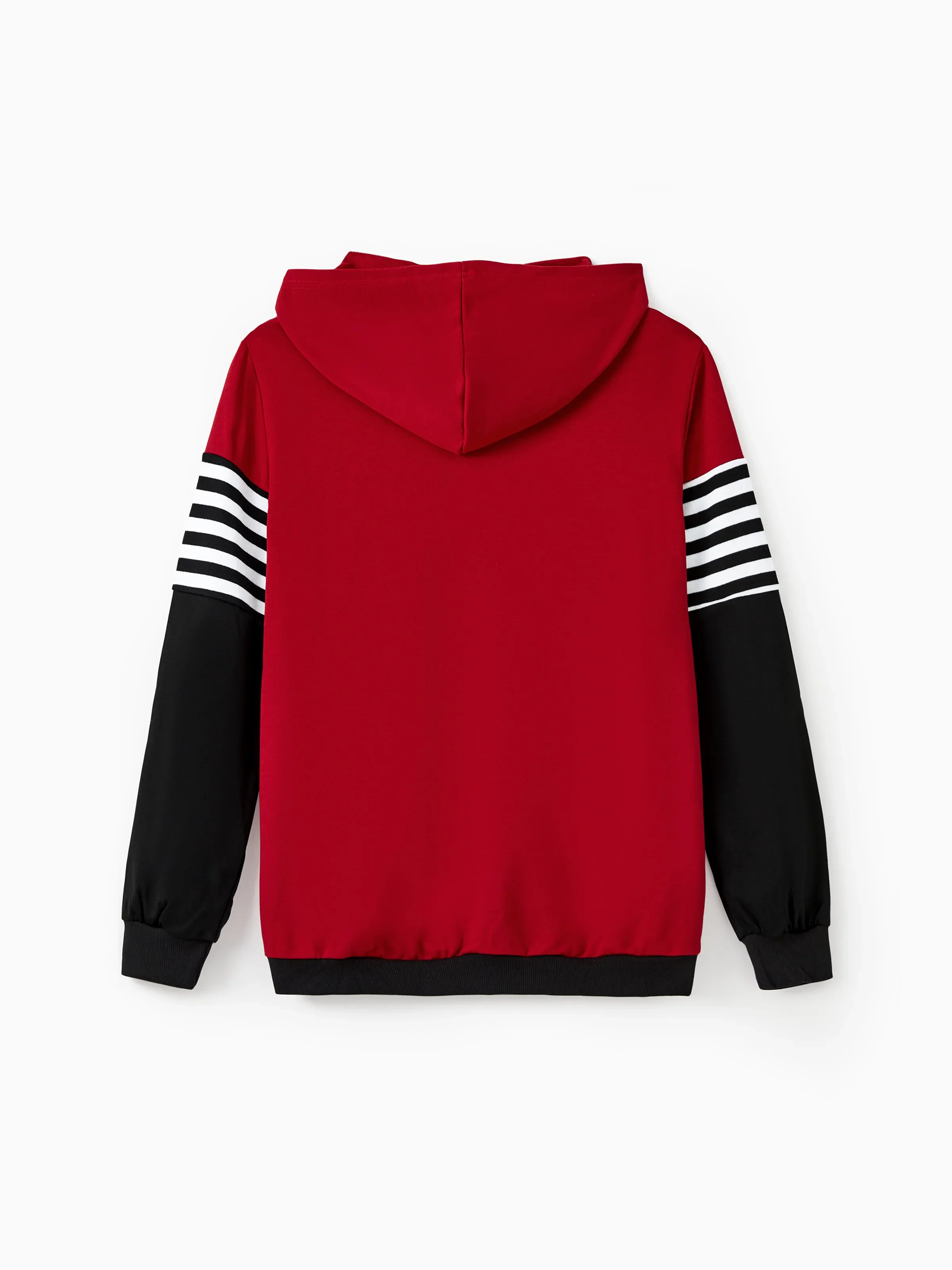 Family Matching Casual Color-block Stripes Print Long Sleeve Hooded Tops Color block - Image 18